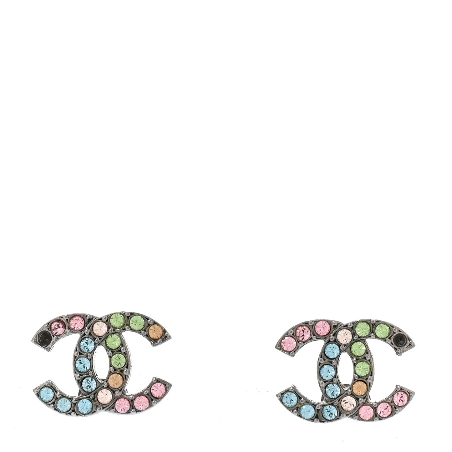 Ruthenium Crystal CC Earrings Multicolor