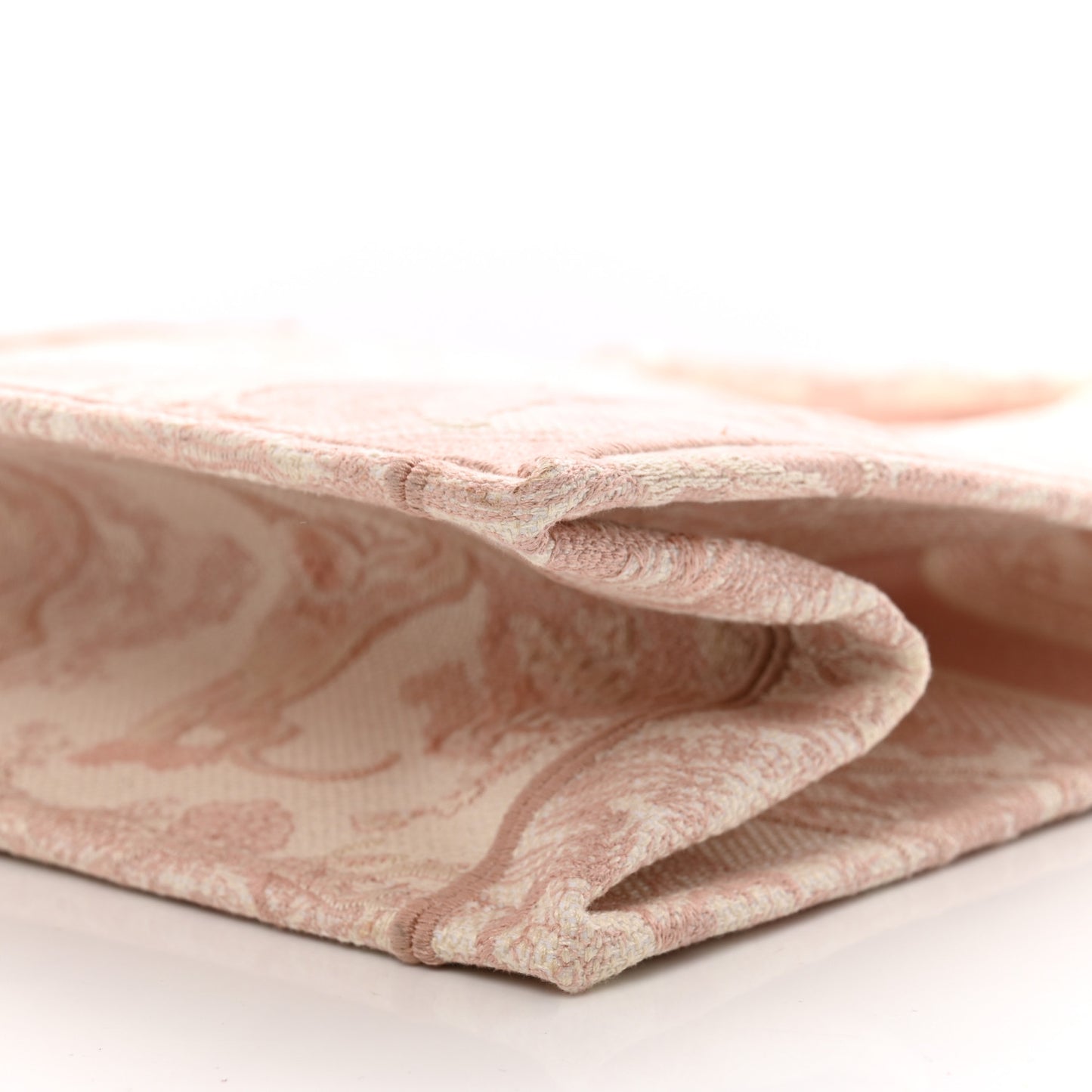 Canvas Toile De Jouy Embroidered Large Book Tote Pink