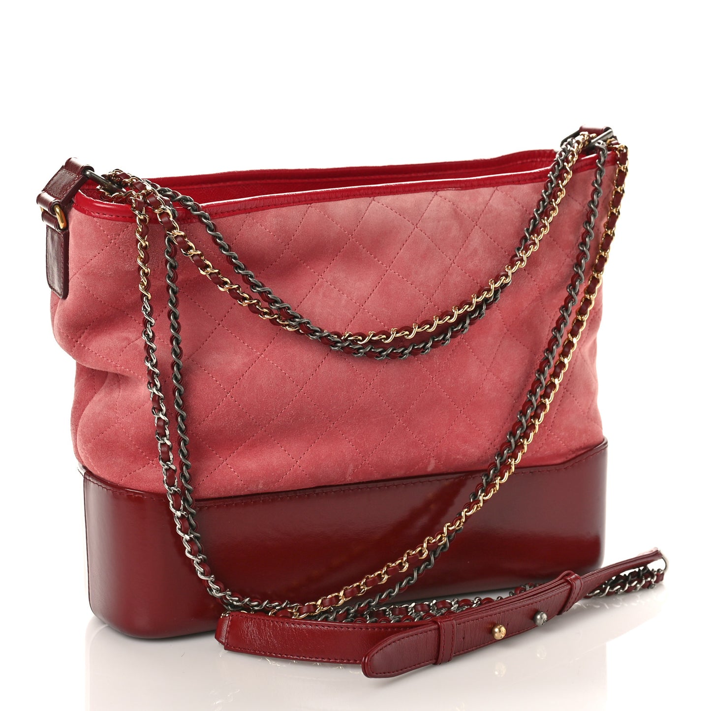 Suede Calfskin Quilted Medium Gabrielle Hobo Multicolor