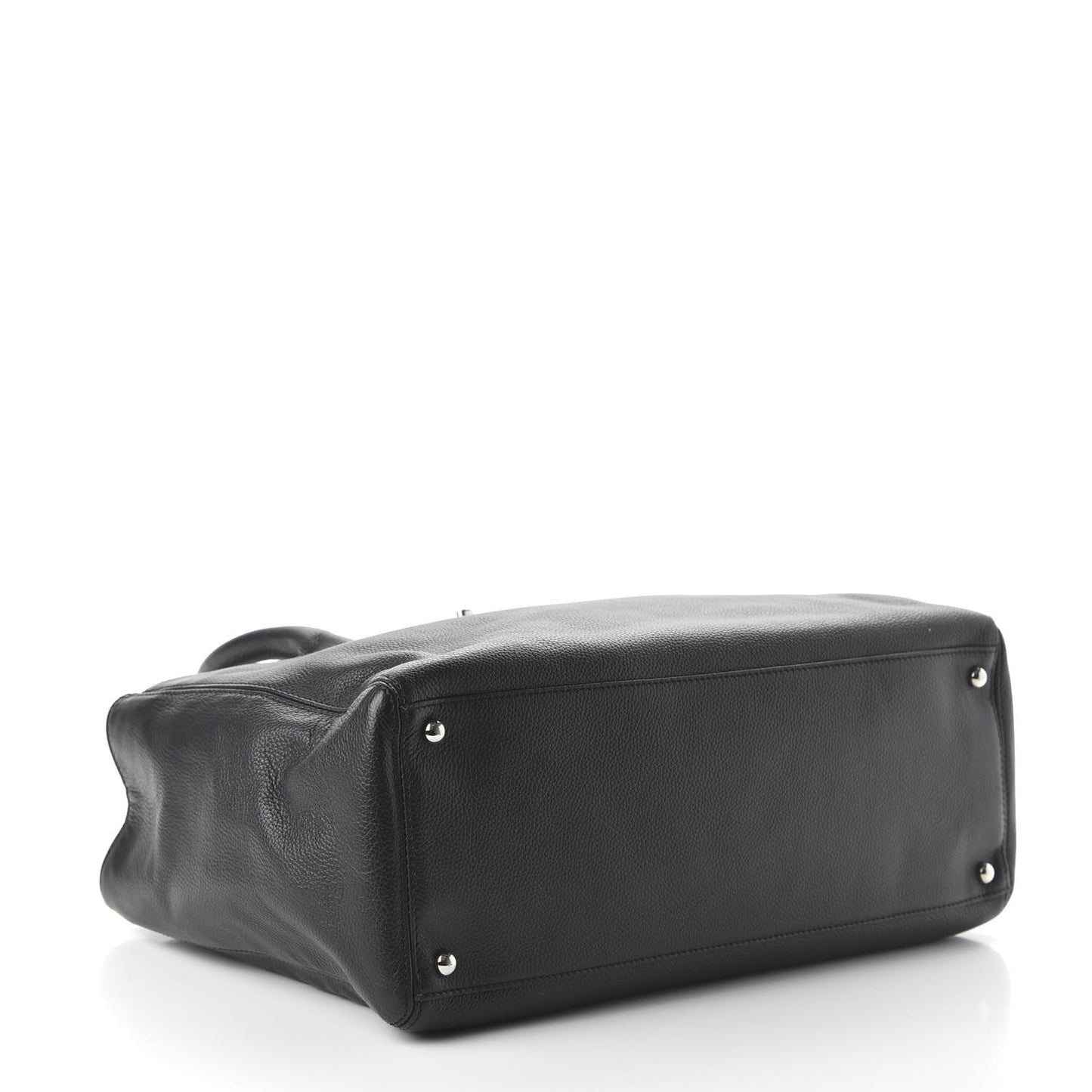 Calfskin Cerf Executive Shopper Tote Black