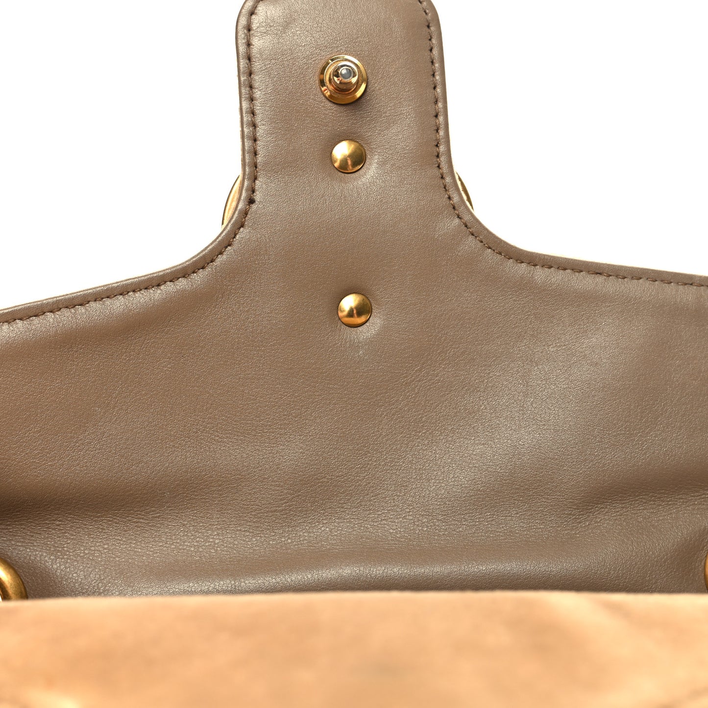 Velvet Matelasse Small GG Marmont Shoulder Bag Taupe