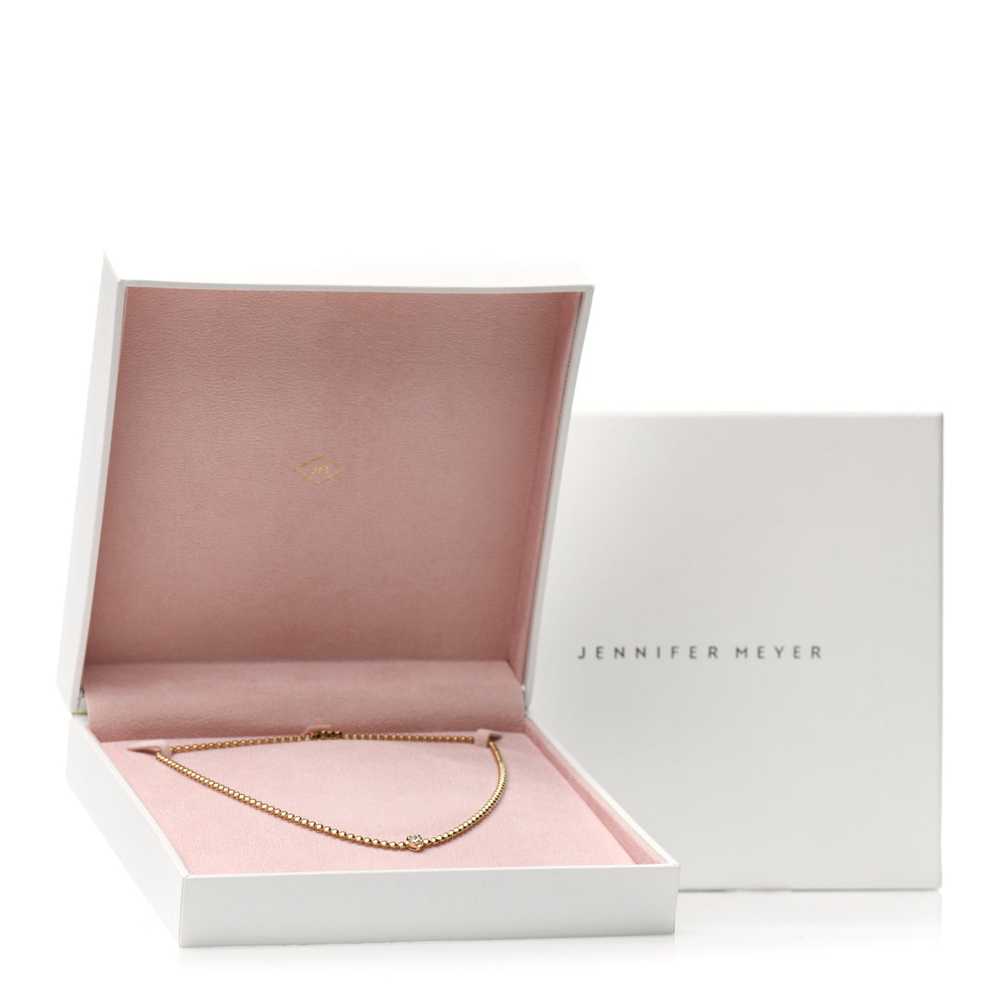 18K Yellow Gold Diamond Mini Single Bezel Tennis Necklace