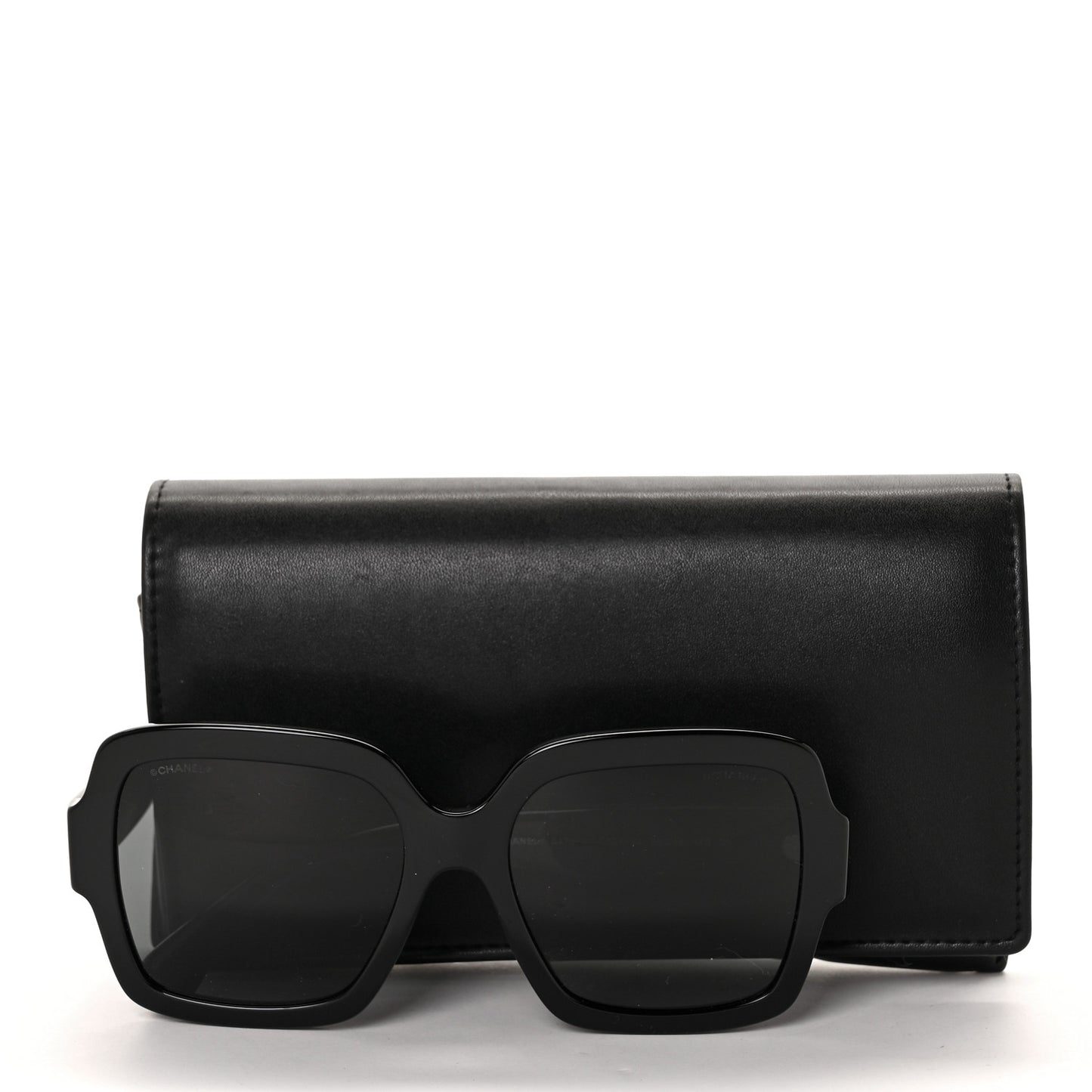Acetate Square Heart Sunglasses 5479-A Black