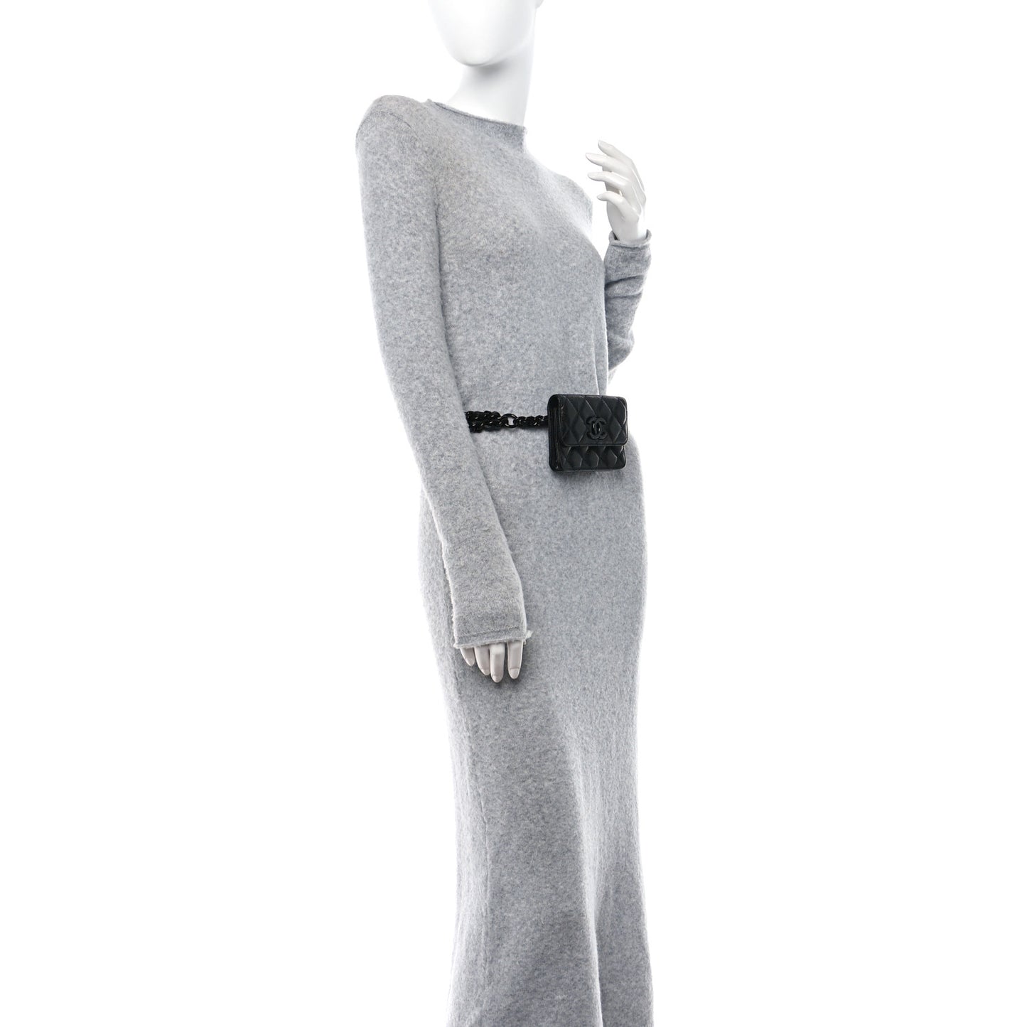 Caviar Quilted My Everything Belt Flap Card Holder Black