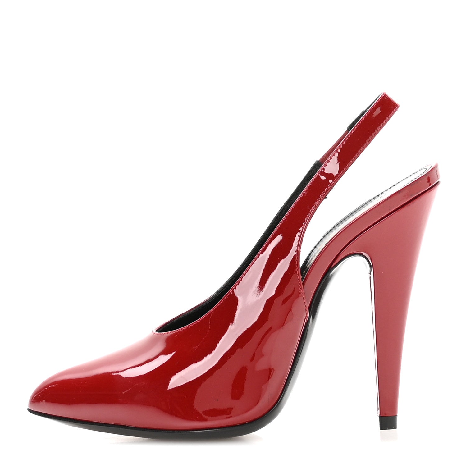 Saint Laurent Patent Venus 110 Slingback Pumps 36 Hot Red 1912870