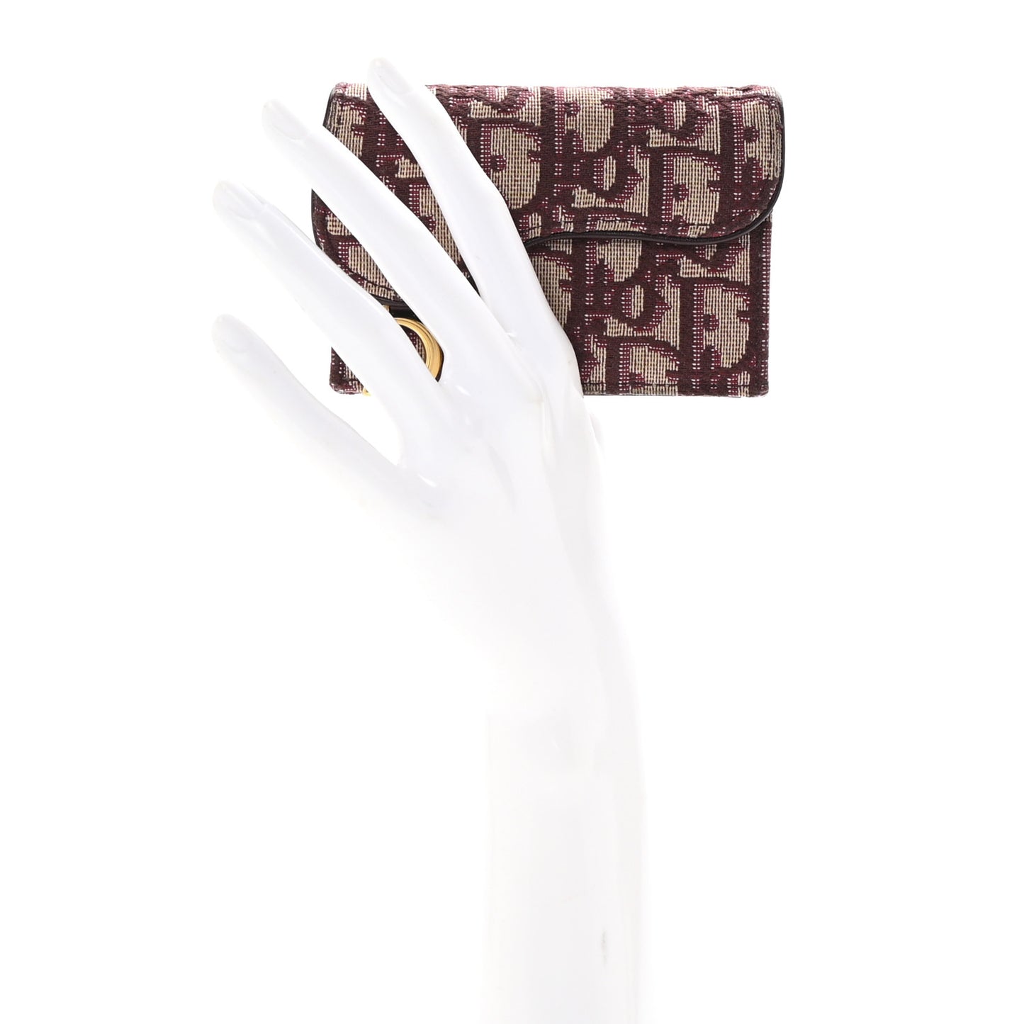 Oblique Saddle Card Holder Bordeaux
