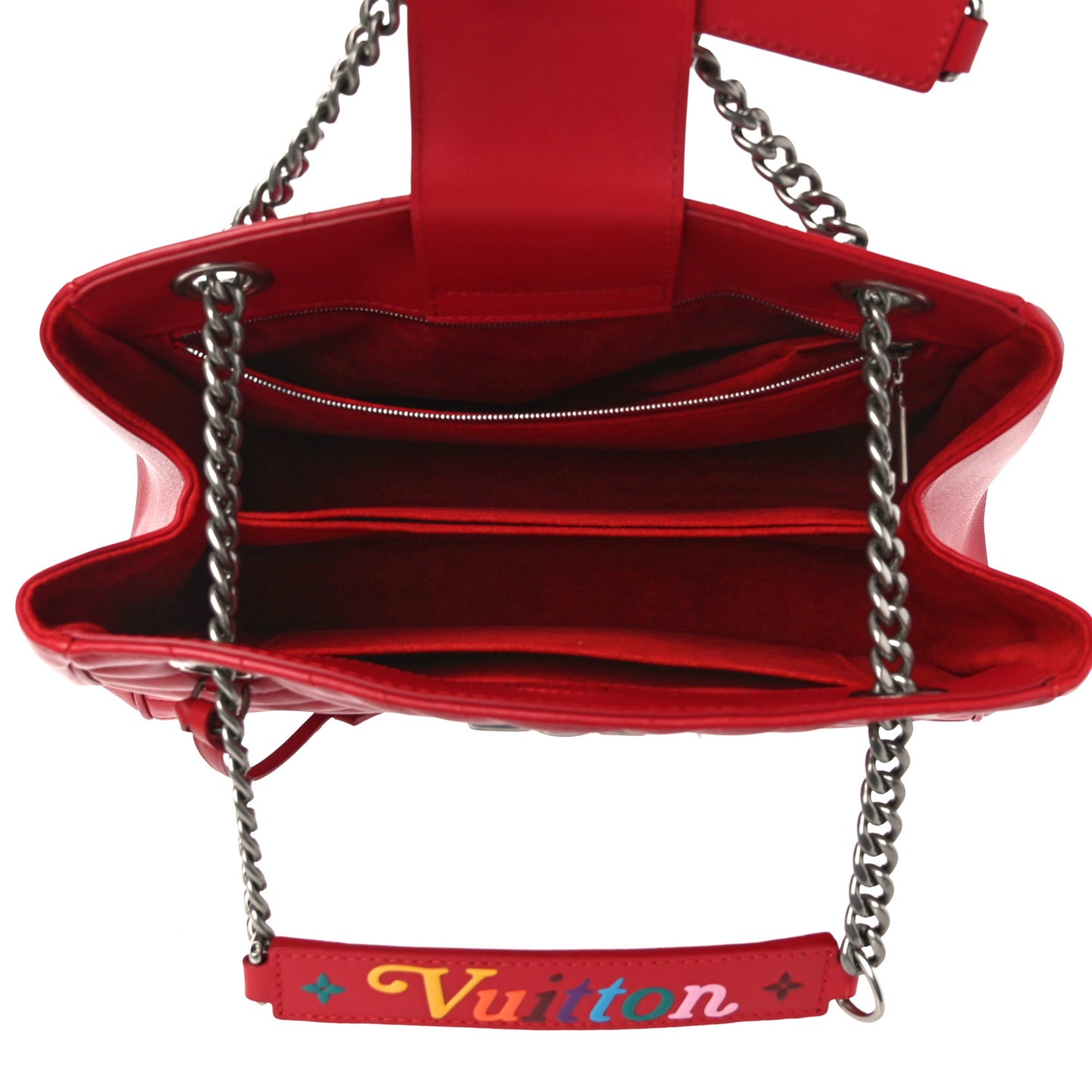 Calfskin New Wave Chain Tote Ecarlate