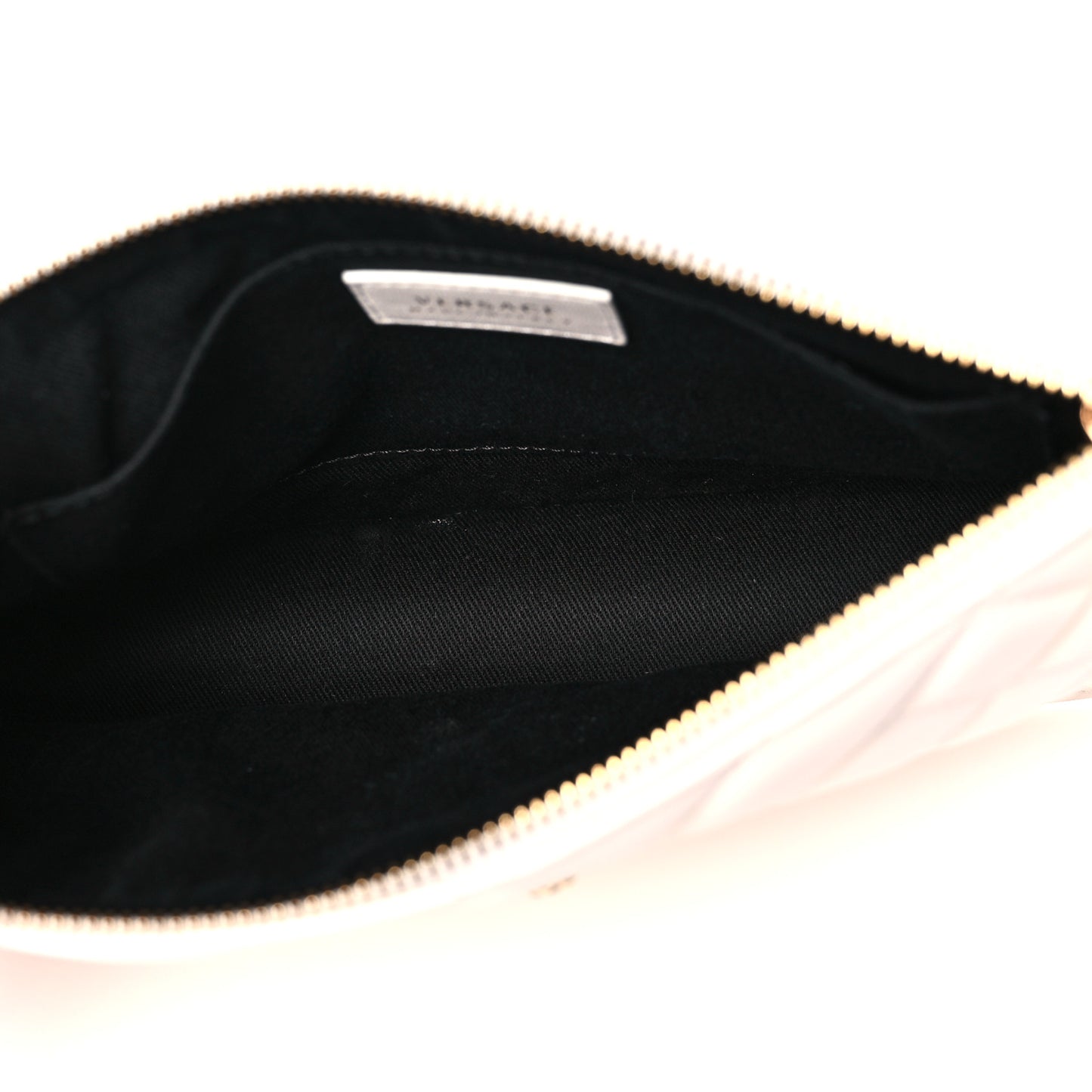 Calfskin Quilted Tribute Icon Crossbody Flat Pouch White