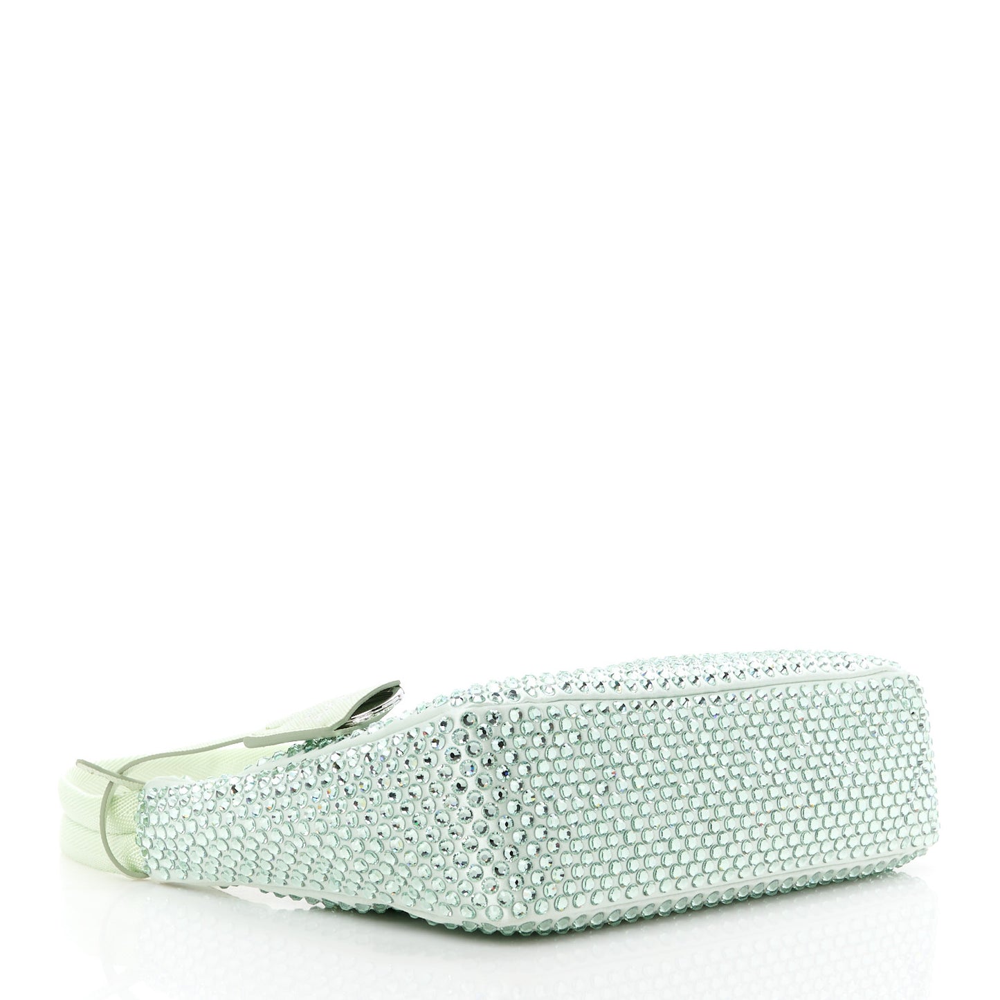 Satin Crystal Mini Re-Edition 2000 Bag Acqua