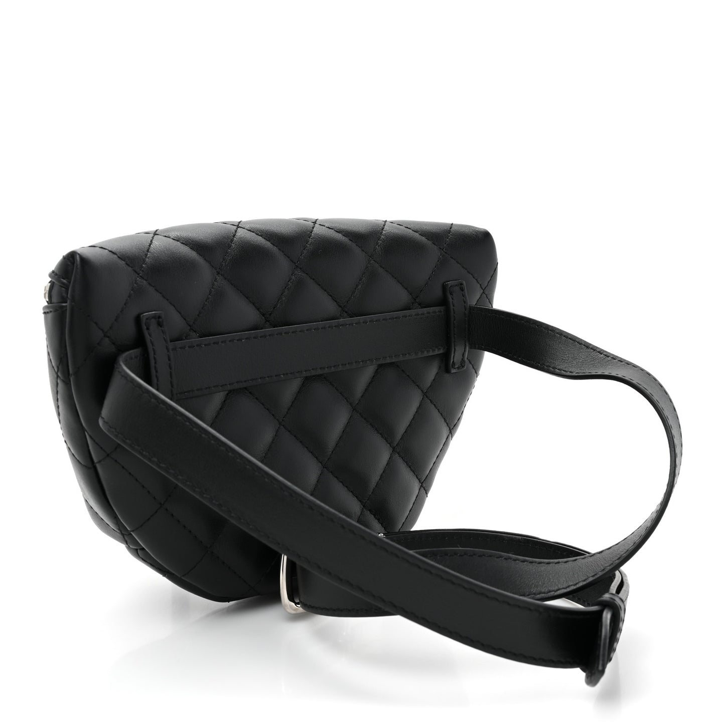 Calfskin Quilted Waist Belt Bag Black