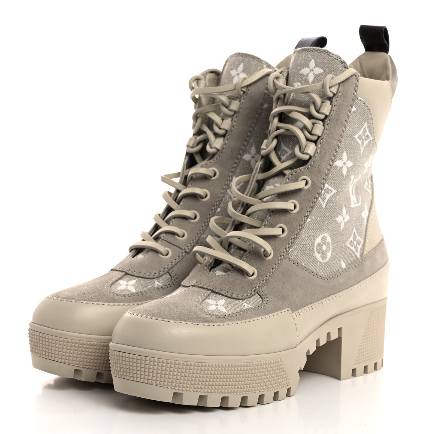 Suede Calfskin Laureate Platform Desert Boots 38 Taupe