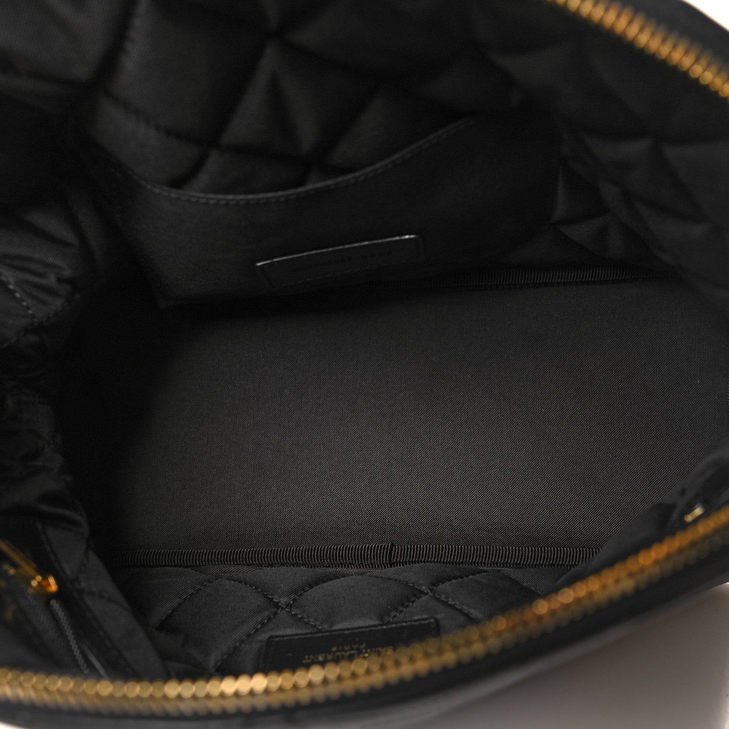 Saint Laurent Calfskin Quilted Embroidered Cassandre Large Cosmetic Pouch Black 5 of 7