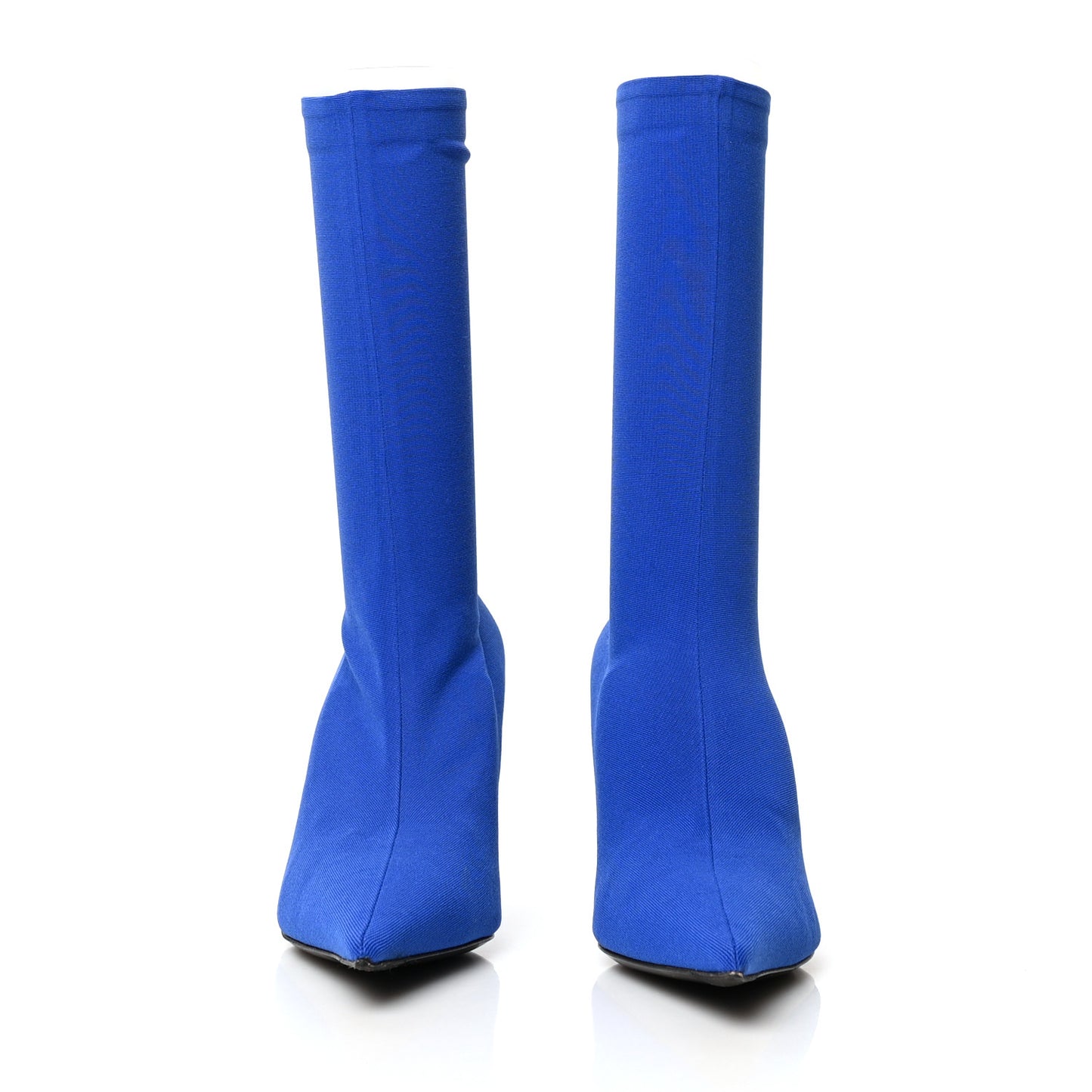 Jersey Crepe Pointed Toe Knife Booties 35 Bleu Roi