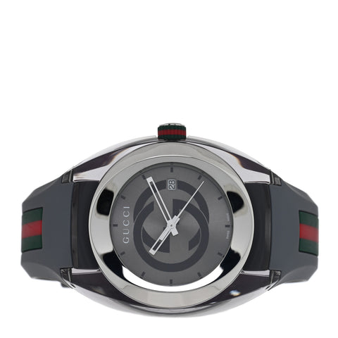 Stainless Steel Rubber 46mm Sync Web Quartz Watch Grey