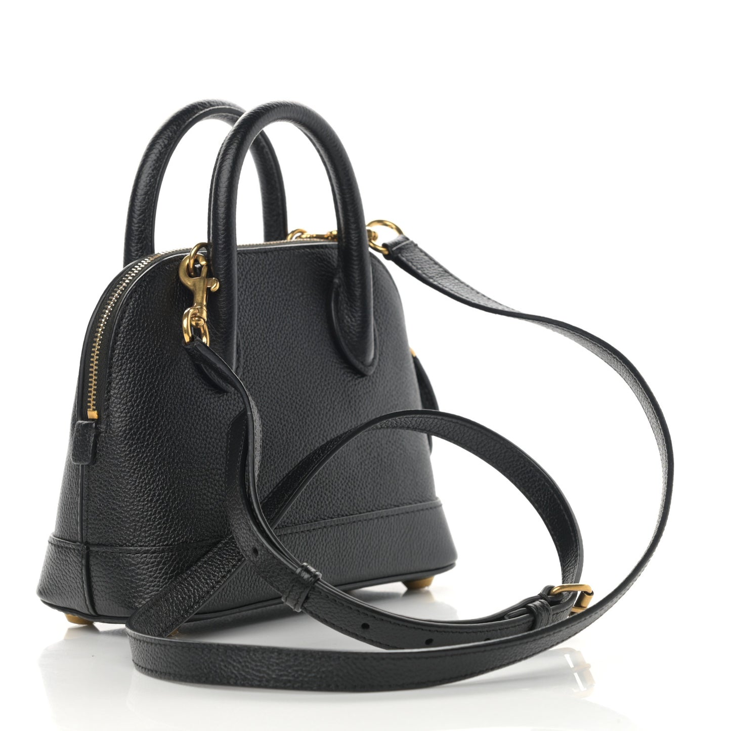 Grained Calfskin XXS Ville Top Handle Bag Black