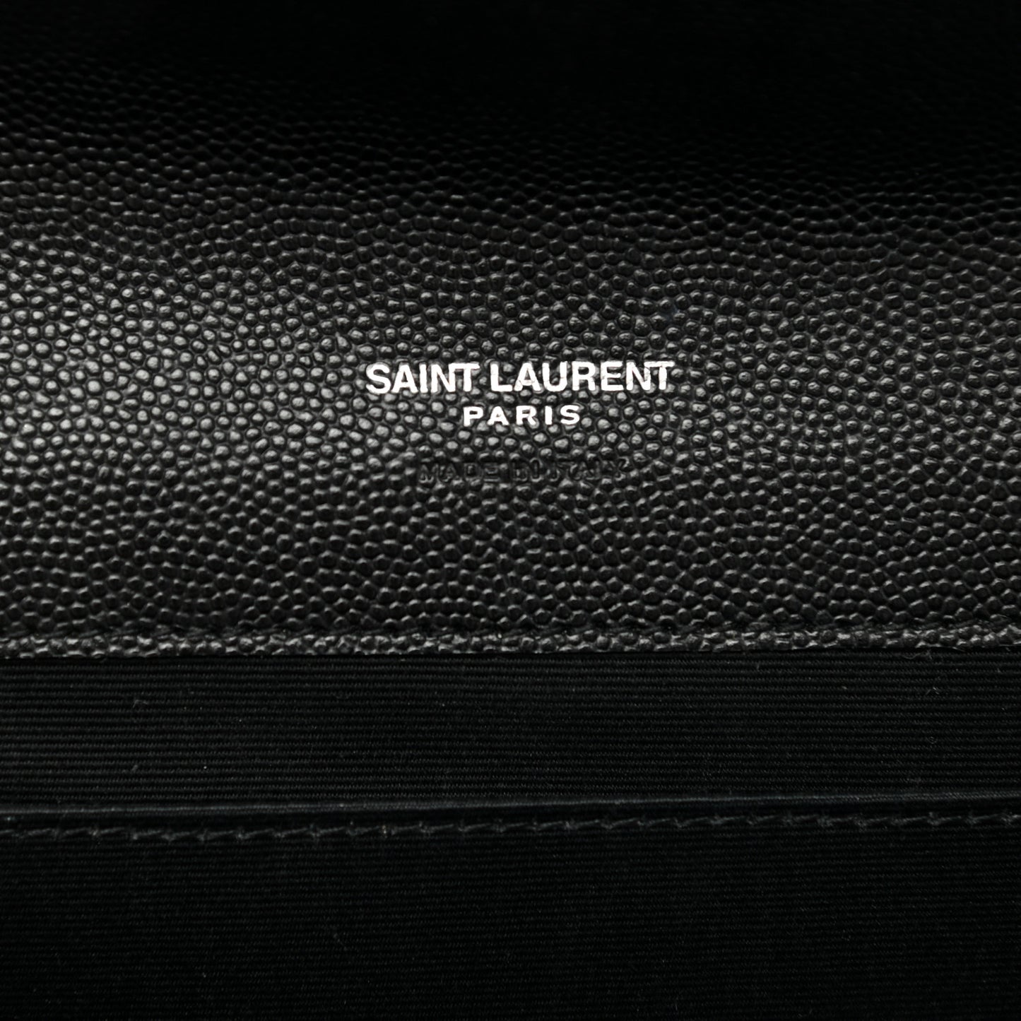 Grain De Poudre Matelasse Chevron Monogram Envelope Clutch Black