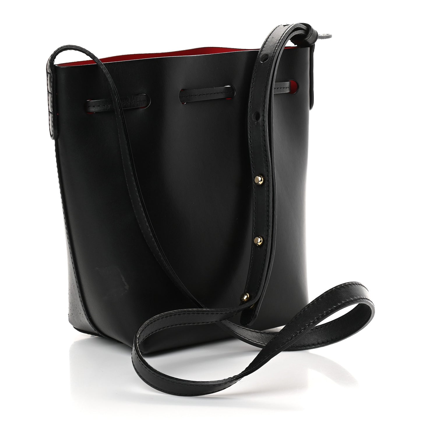 Calfskin Mini Mini Bucket Bag Black Flamma