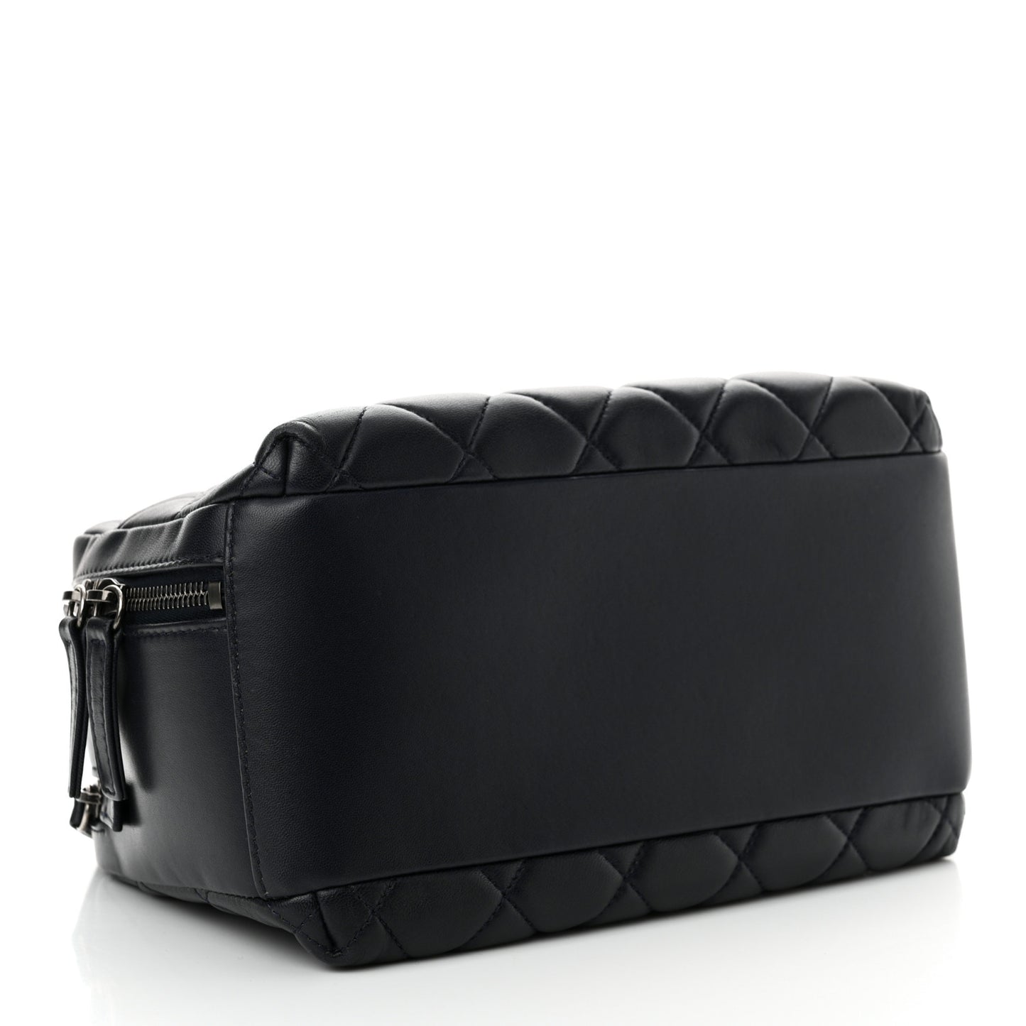 Lambskin Quilted Medium Trendy CC Bowling Bag Navy