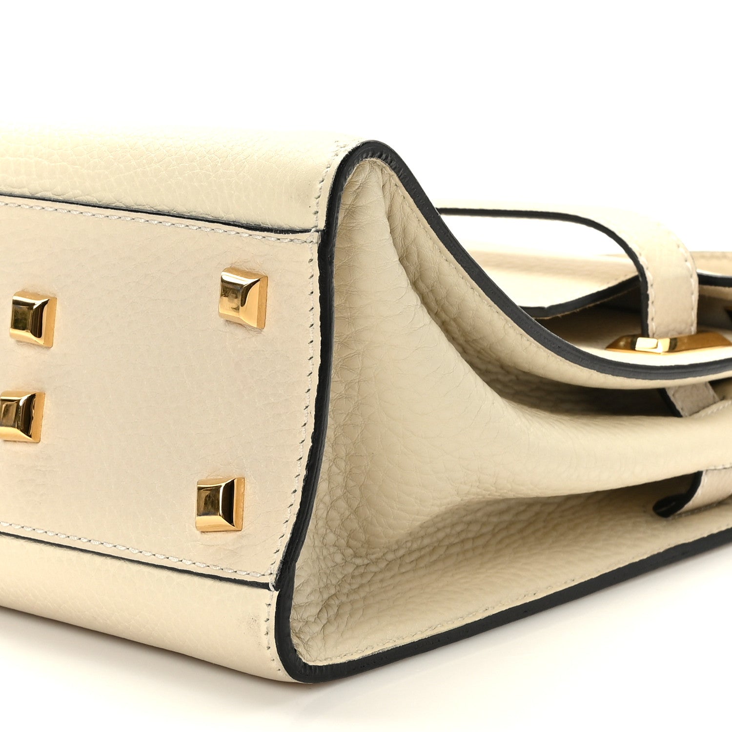 Valentino Garavani Grained Calfskin Medium My Rockstud Frame Bag Light Ivory 8 of 9