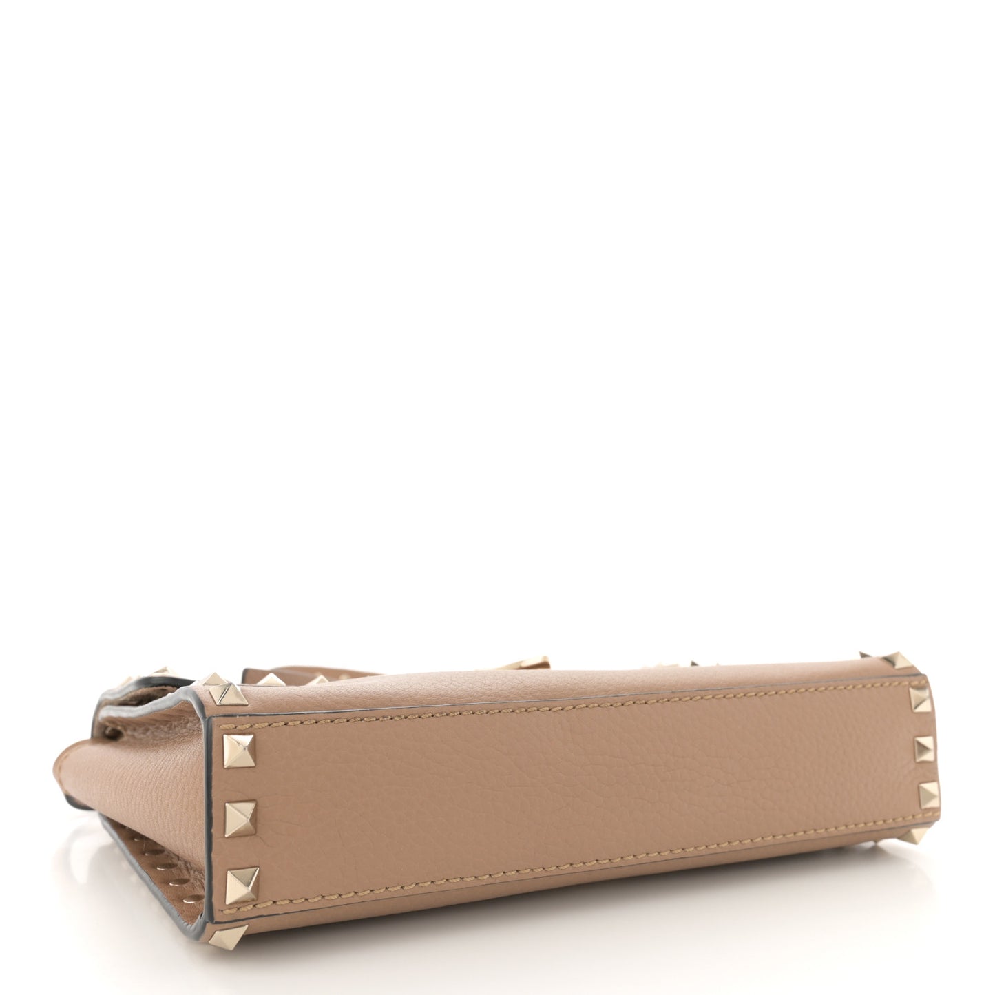 Pebbled Calfskin Medium Rockstud Flip Lock Crossbody Bag Deep Alpaca