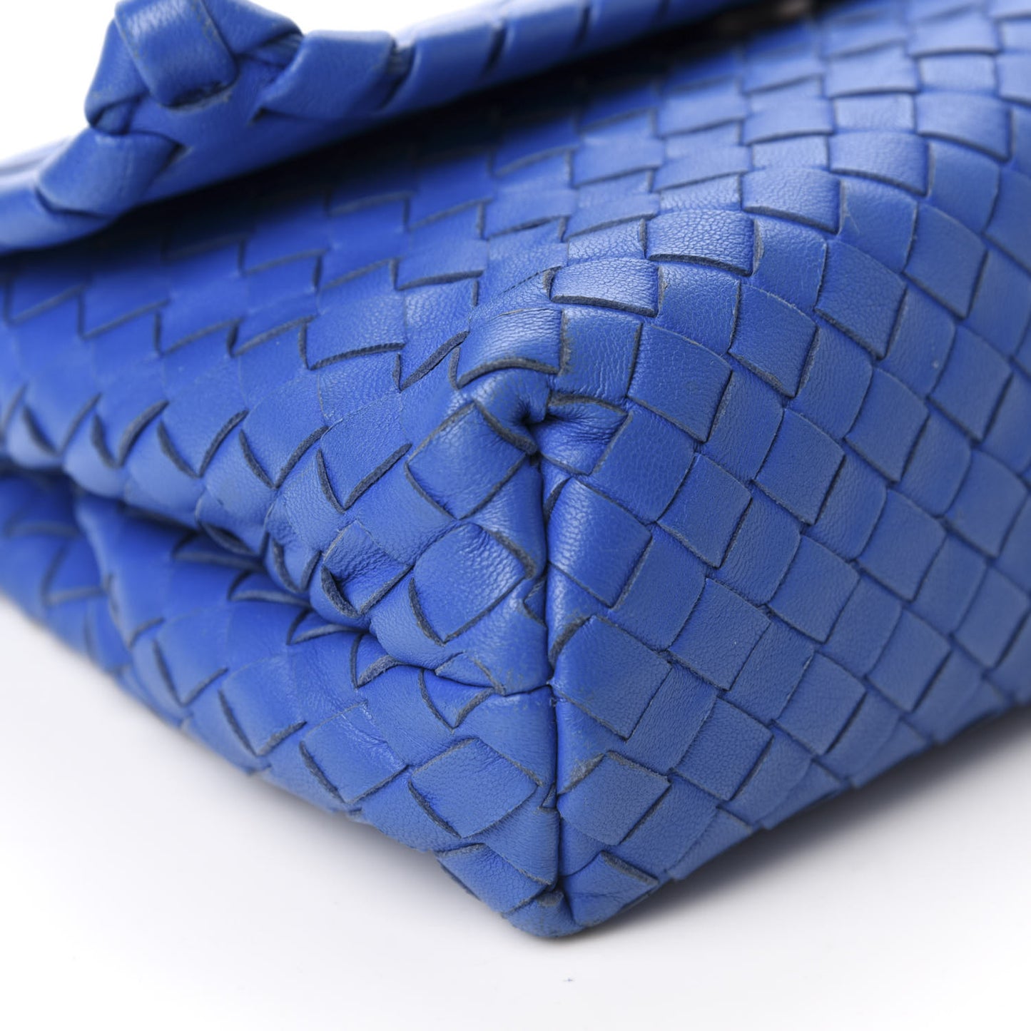 Nappa Intrecciato Baby Olimpia Shoulder Bag Signal Blue
