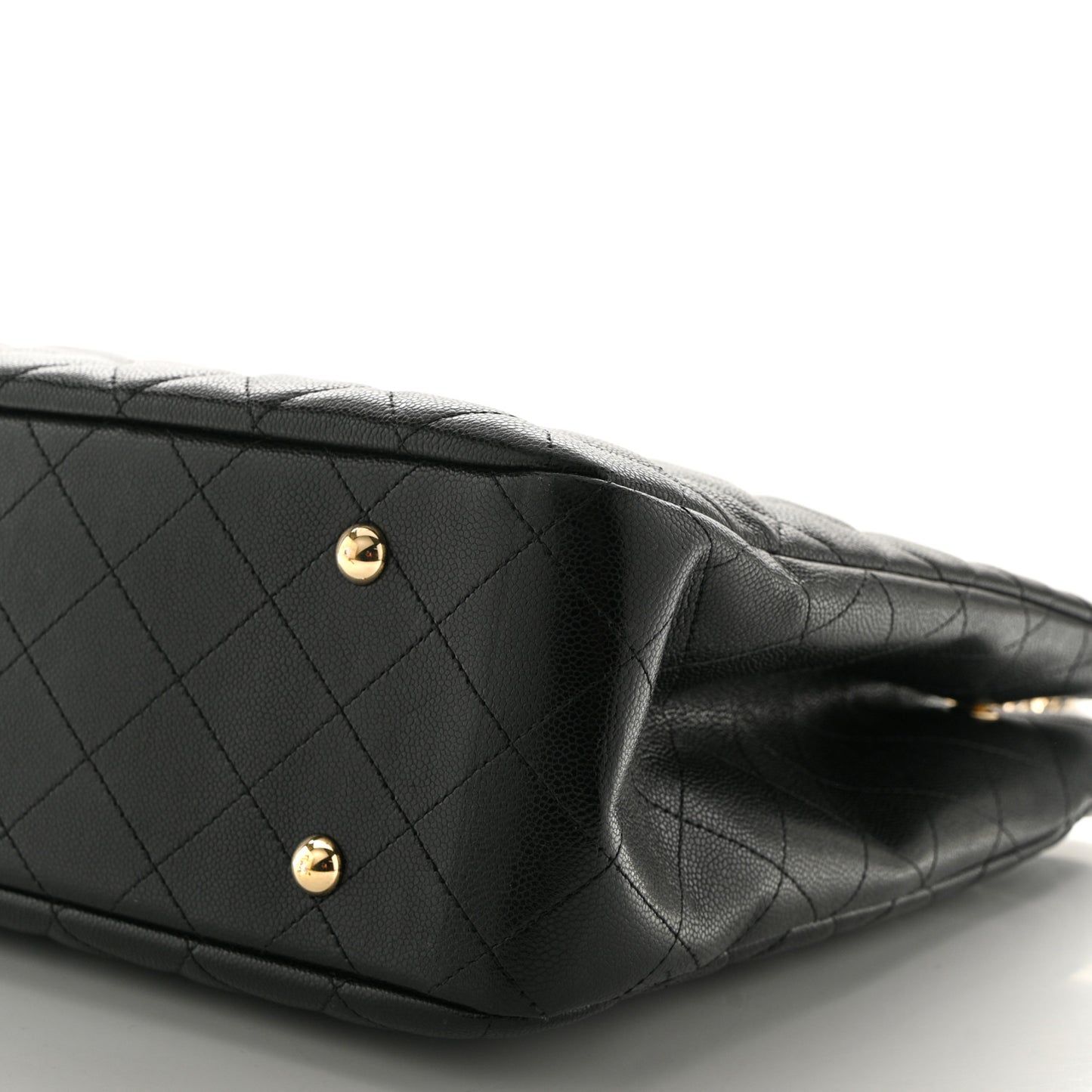 Caviar Quilted Large Shopping Tote Black