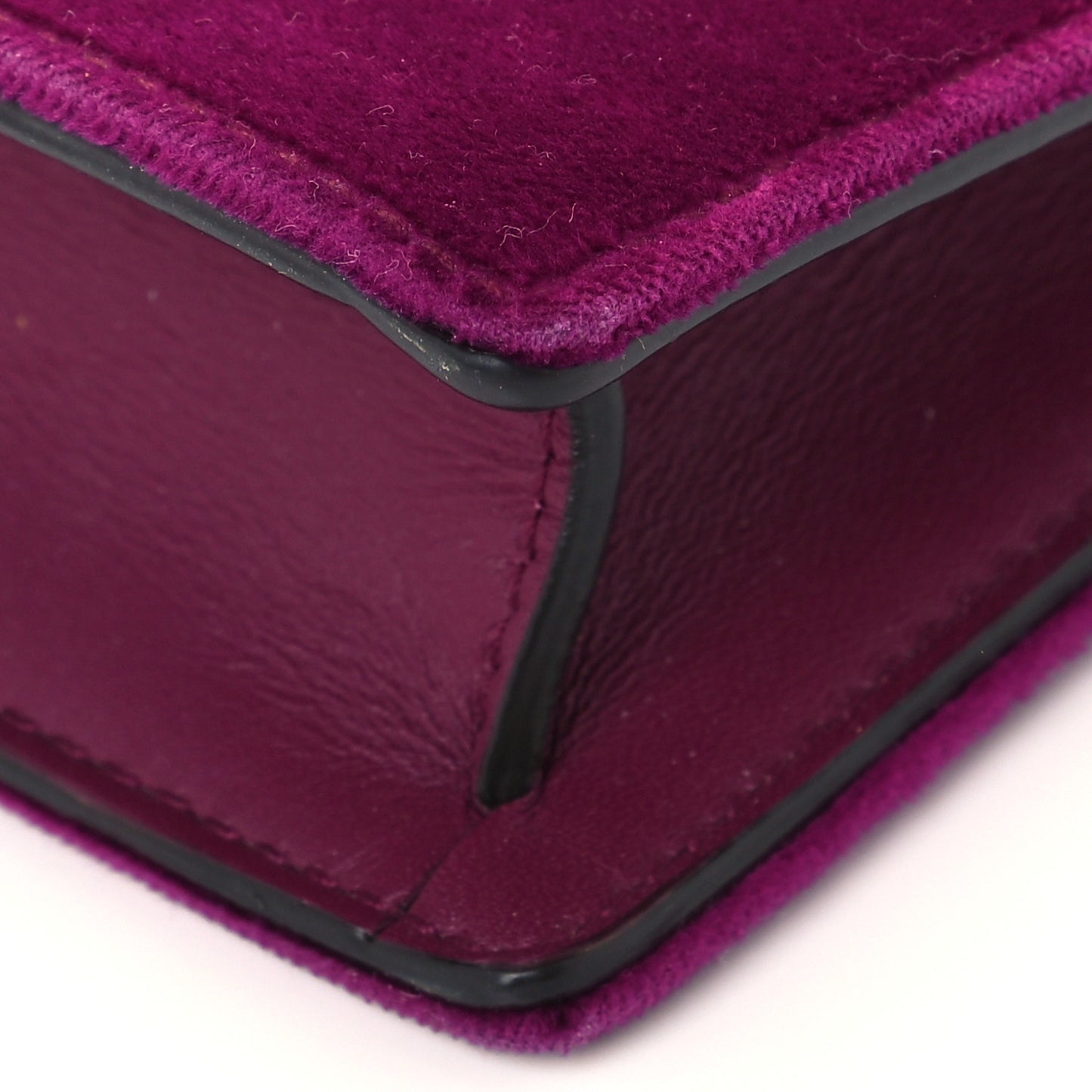Velvet Super Mini Dionysus Shoulder Bag Fuchsia Violet Cyclamen