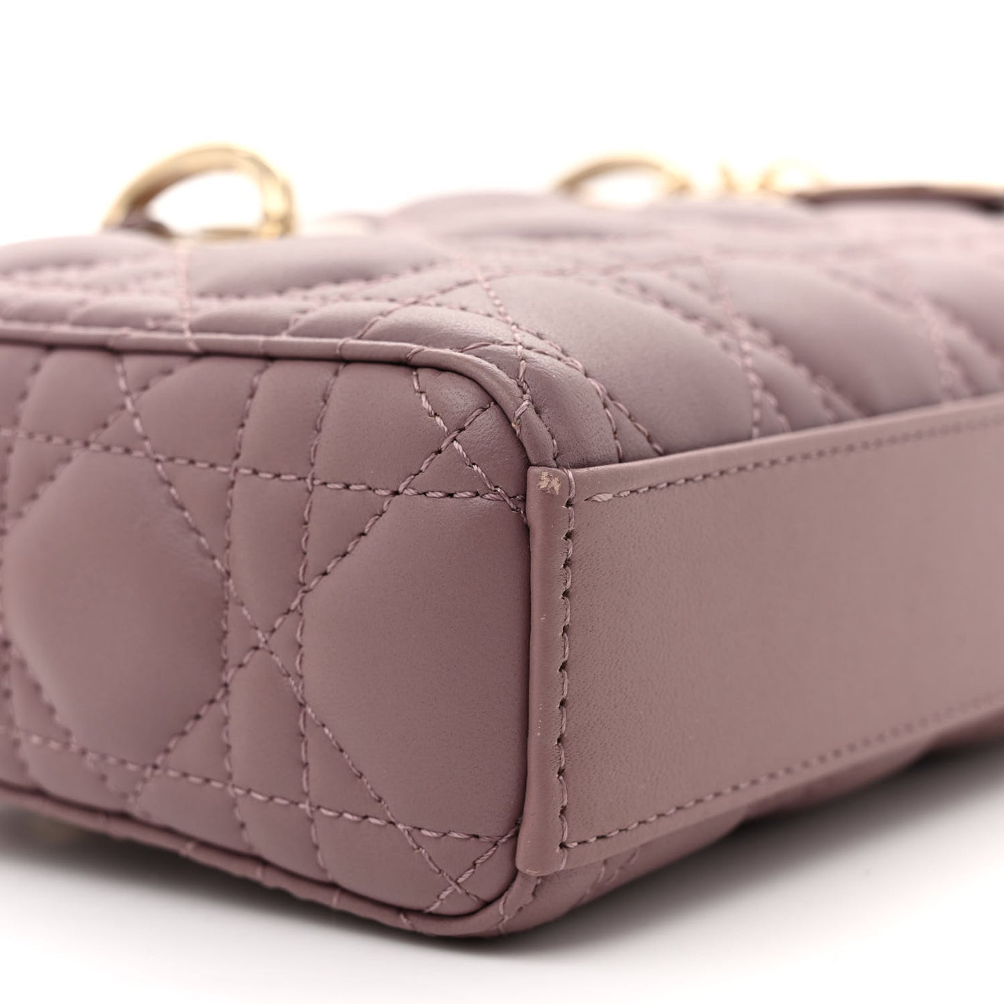 Lambskin Cannage Small Lady D-Joy Peony Pink