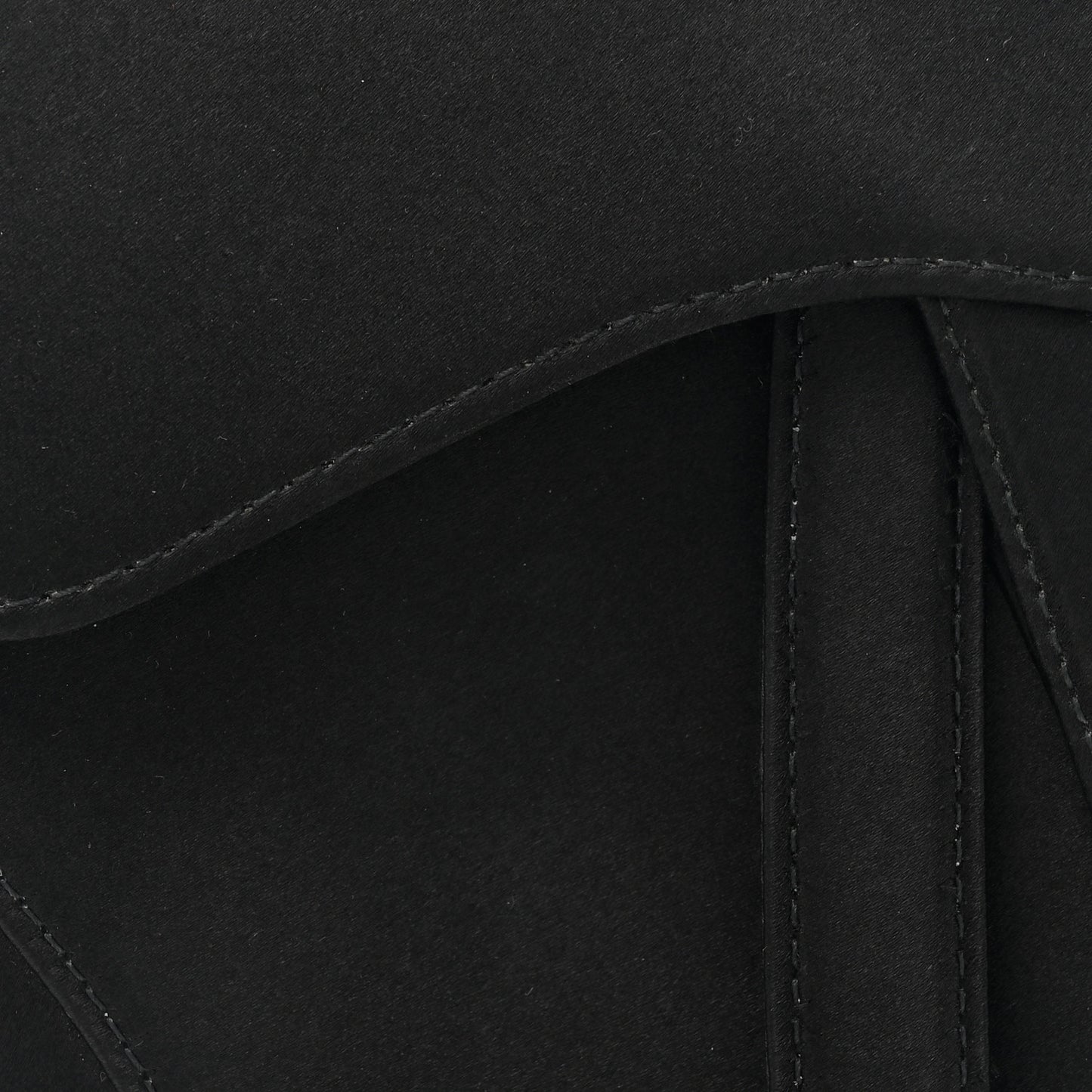Satin Crystal Mini Saddle Bag Black