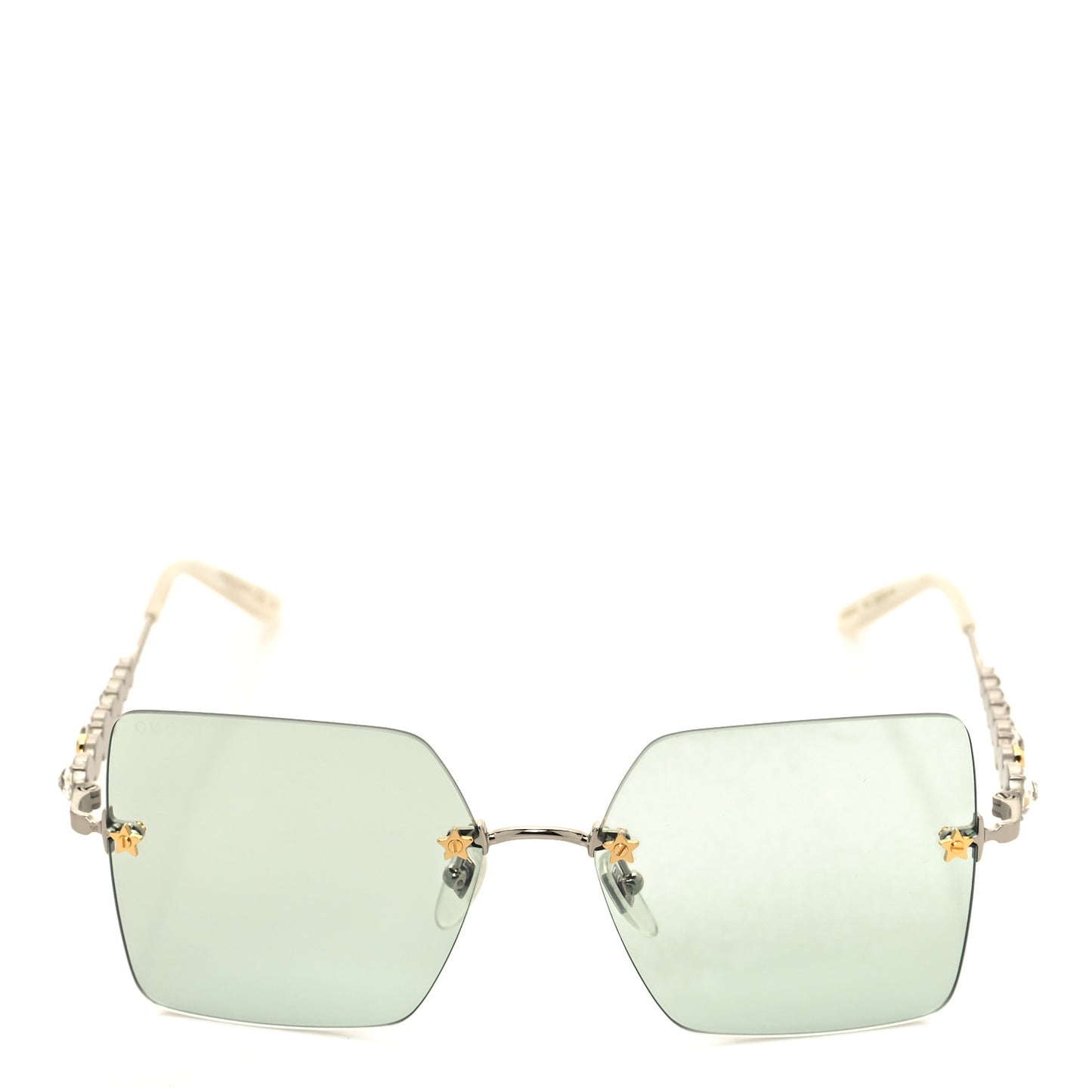 Crystal Metal Sunglasses GG0644S Blue Silver