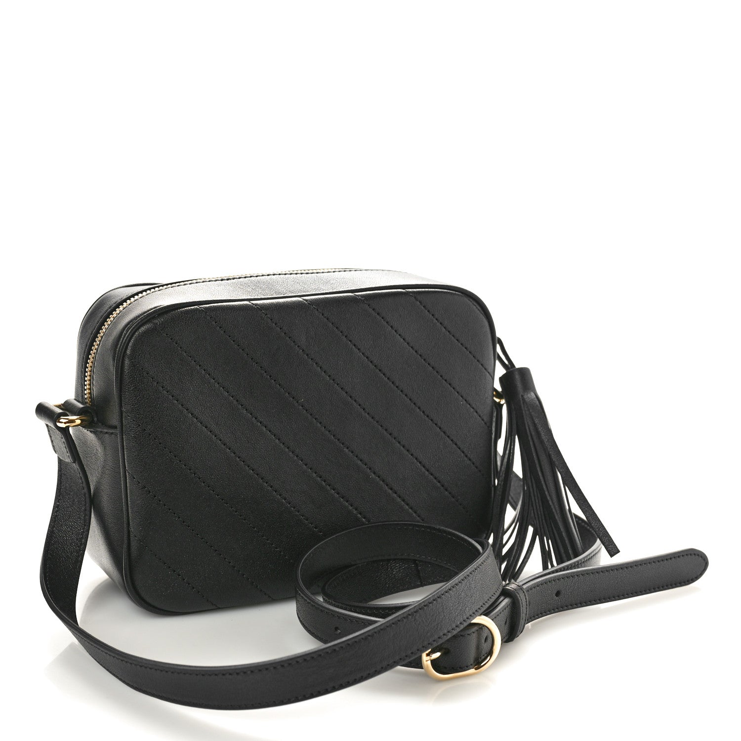 Gucci Sakai Be Green Calfskin Diagonal Stitched Small Blondie Shoulder Bag Black 3 of 10