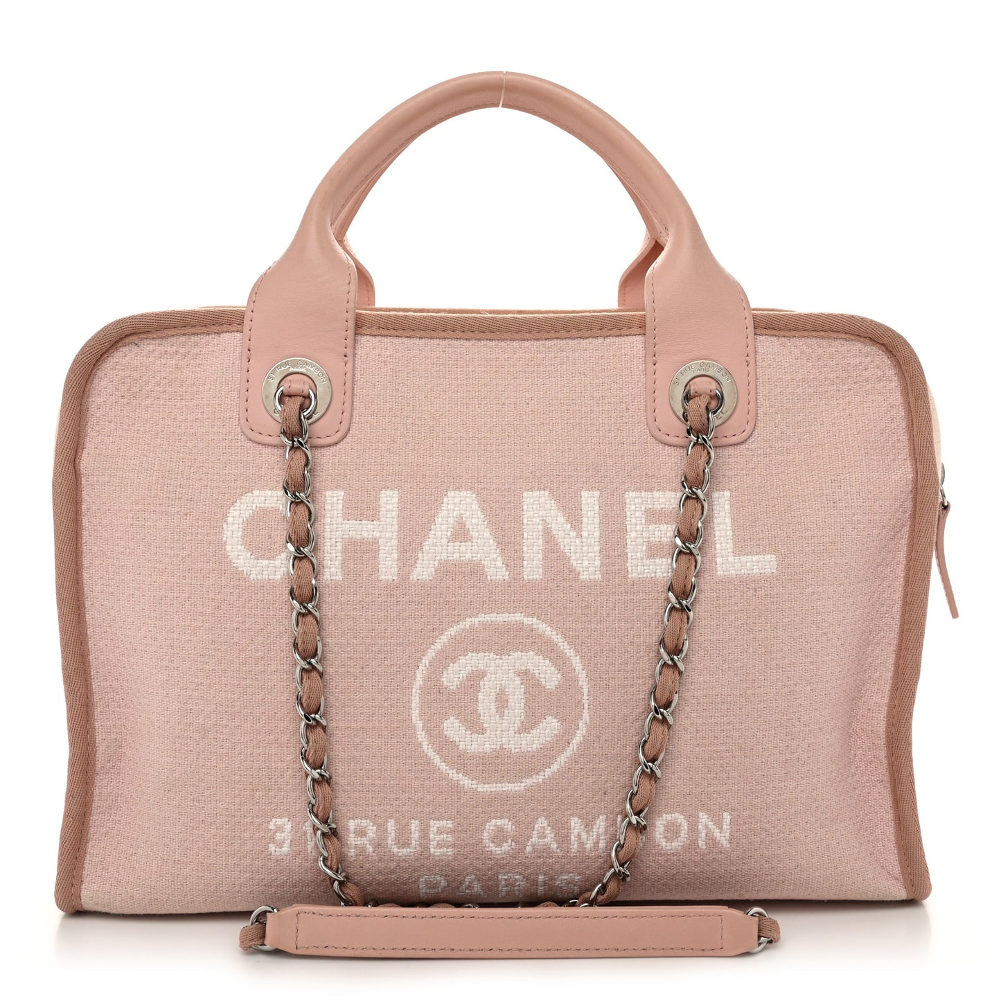 Canvas Deauville Bowling Bag Light Pink