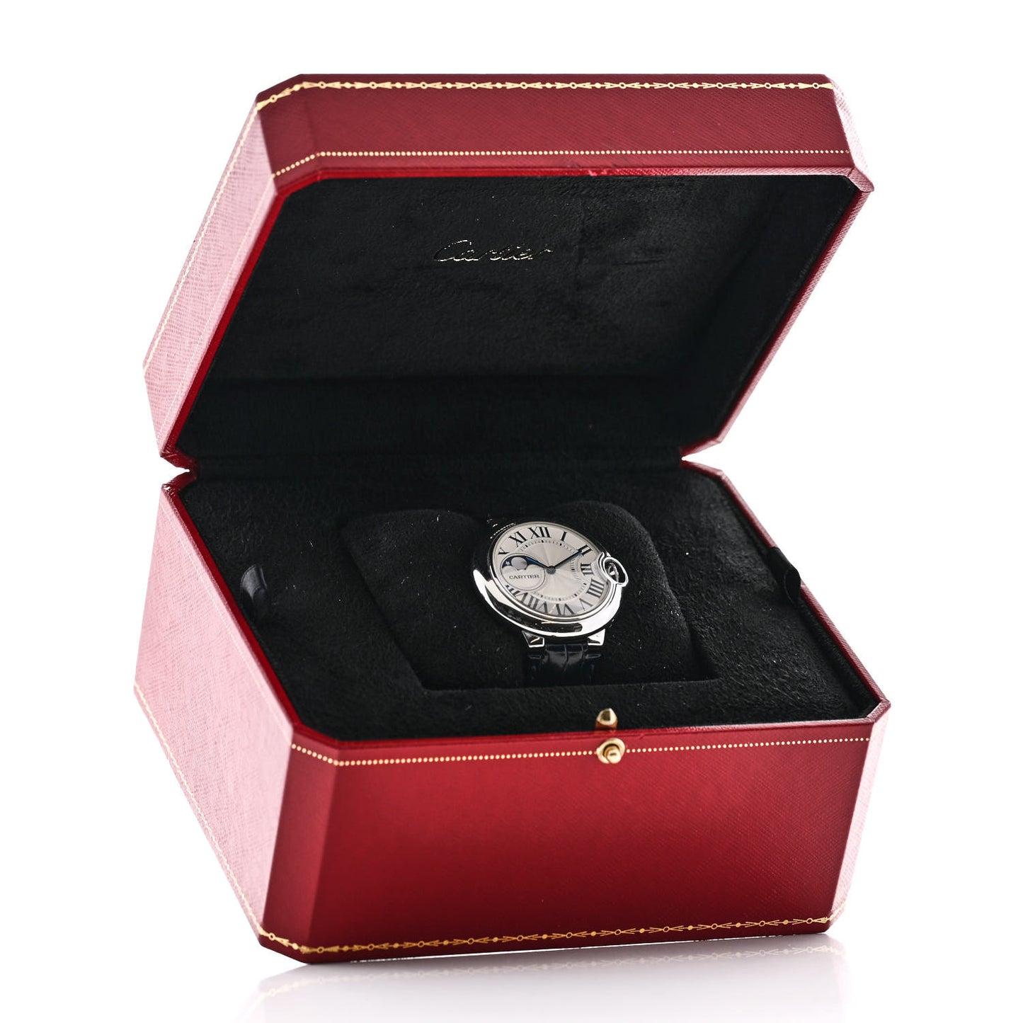 Stainless Steel Alligator 37mm Ballon Bleu De Cartier Moonphase Automatic Watch