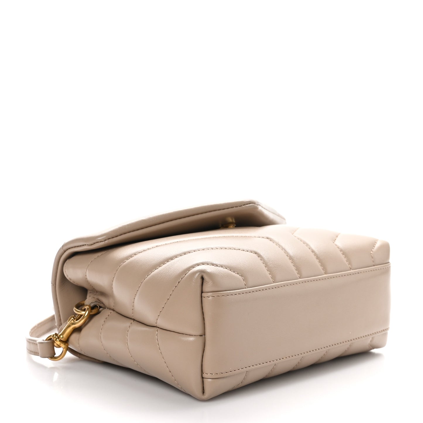 Calfskin Y Quilted Monogram Toy Loulou Crossbody Bag Dark Beige