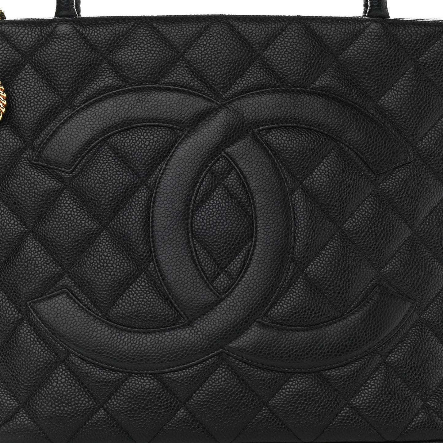 Caviar Quilted Medallion Tote Black
