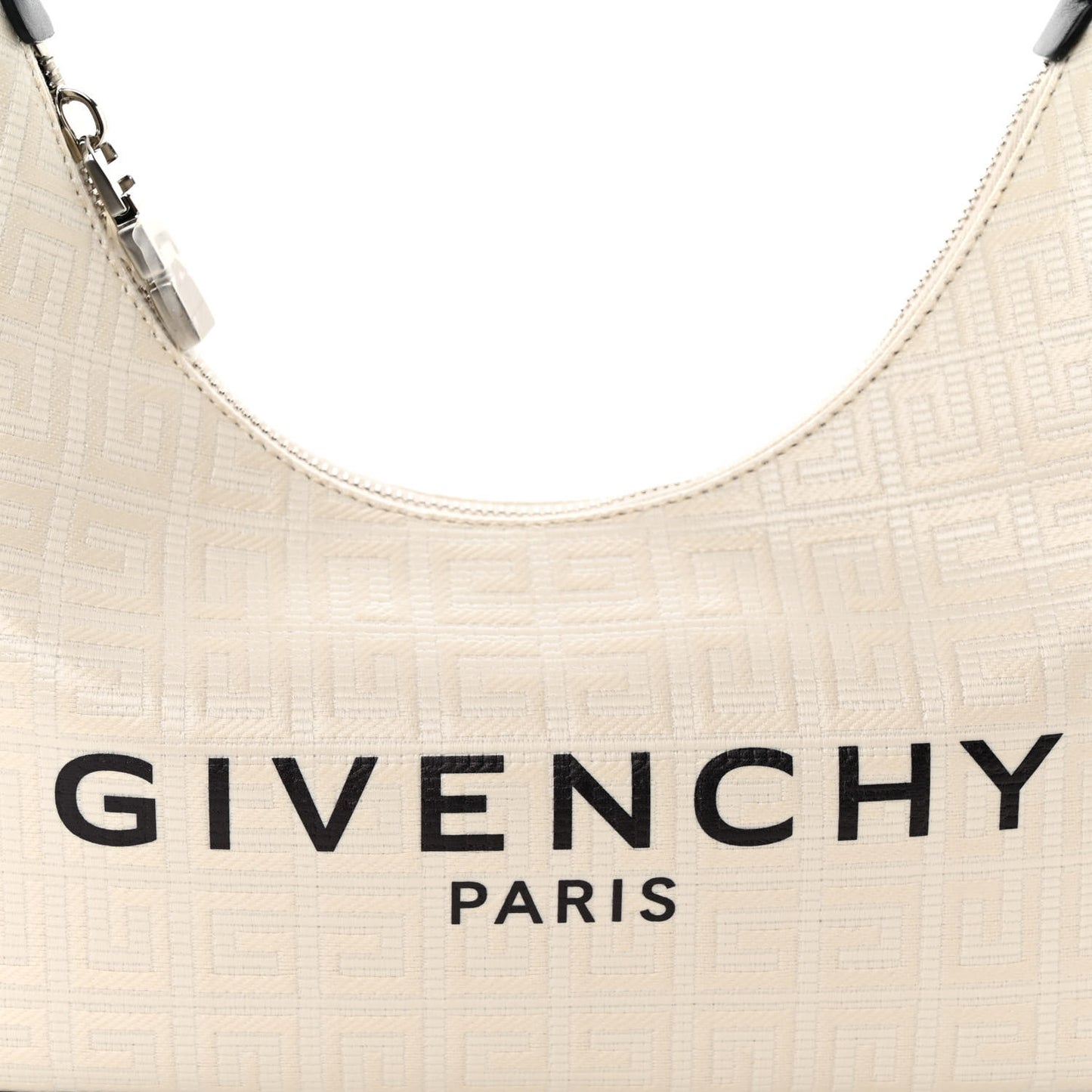 Coated Canvas Logo 4G Embossed Small Moon Cut Out Shoulder Bag Ivory