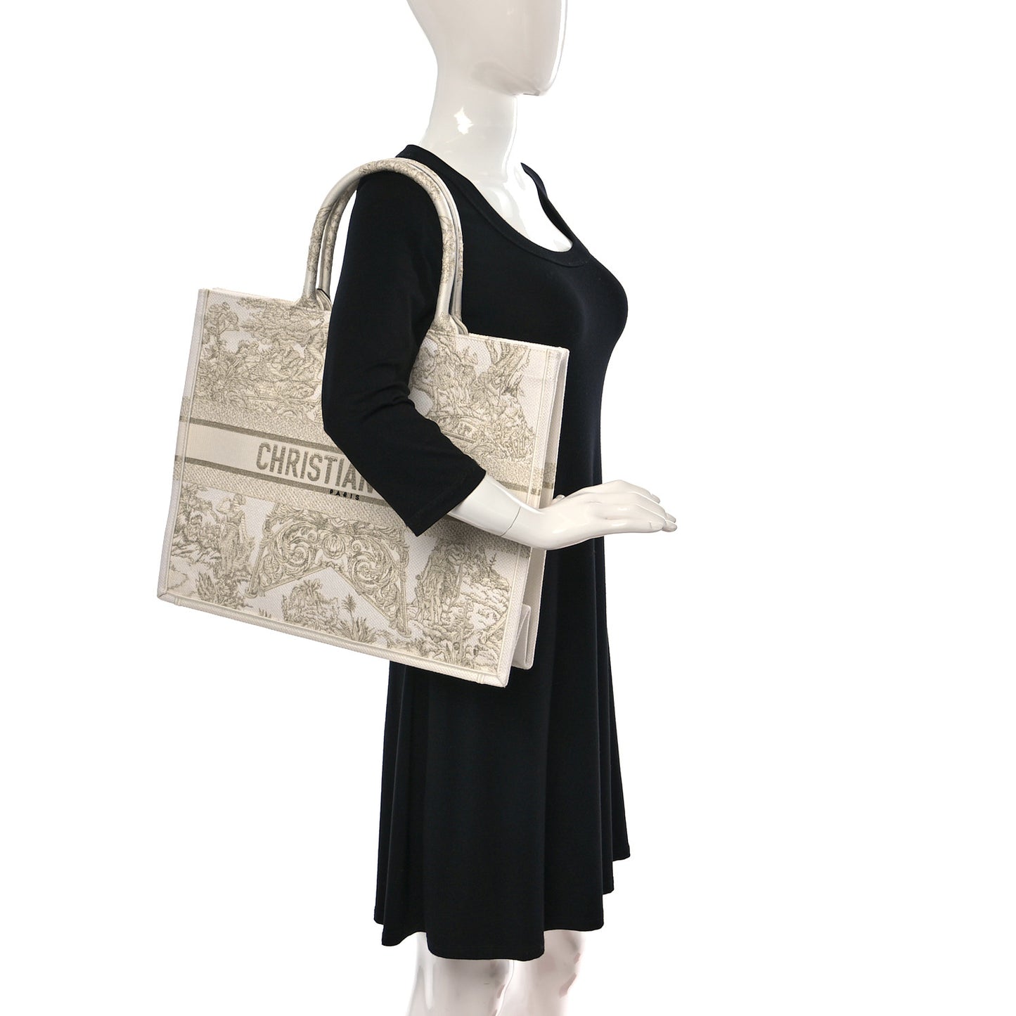 Canvas Embroidered Large Around The World Book Tote Gold