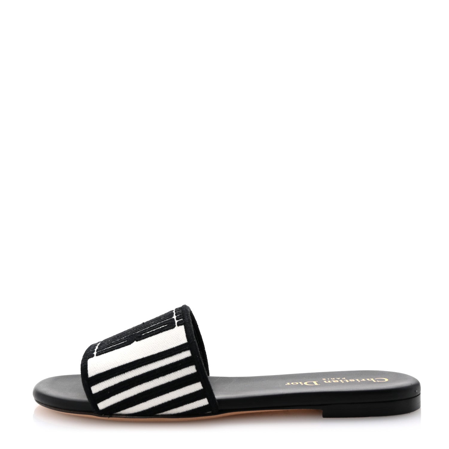 Dior ブラック ミュール Christian Dior Cotton Embroidered Dway Mule Slides Sandals 36