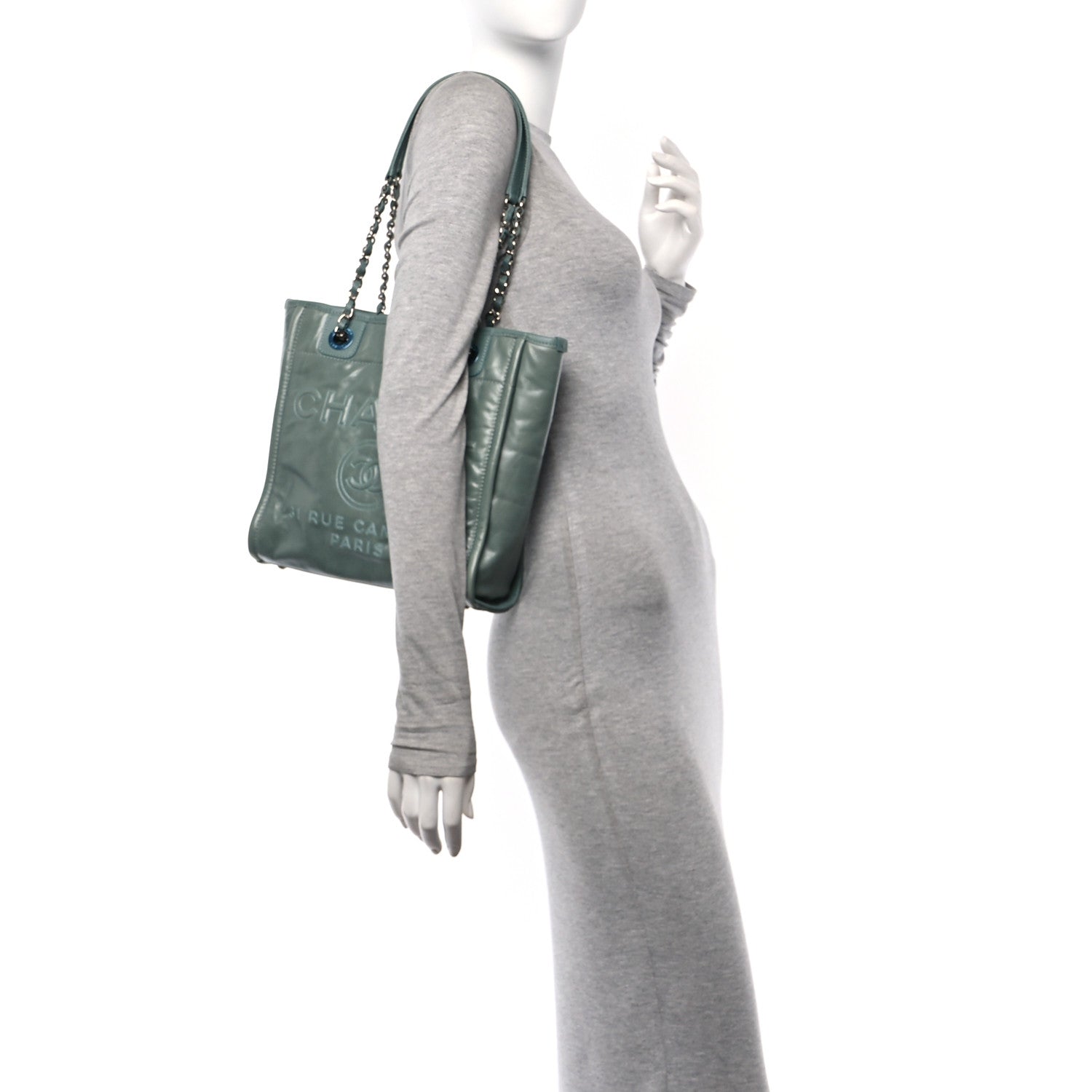 Chanel Glazed Calfskin Mini Deauville Tote Green 2 of 10