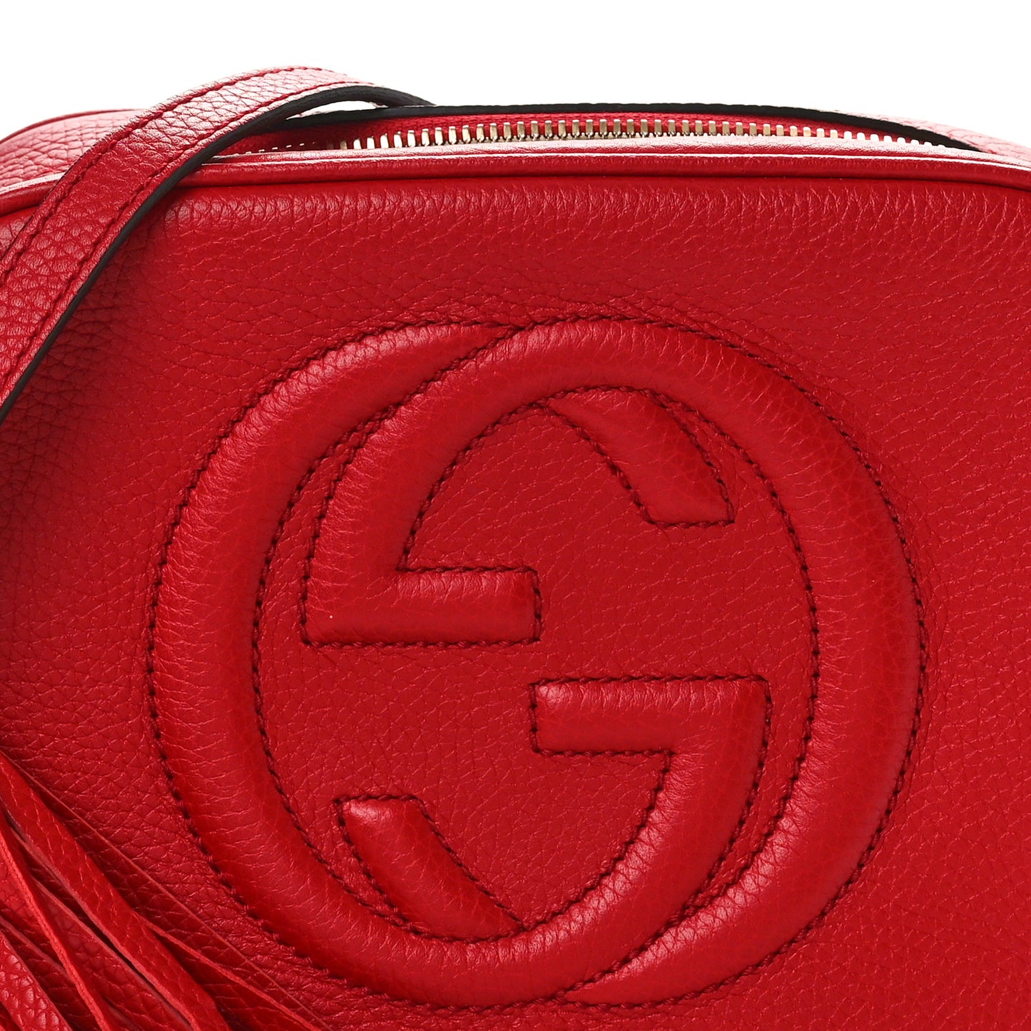 Pebbled Calfskin Small Soho Disco Bag Tabasco Red