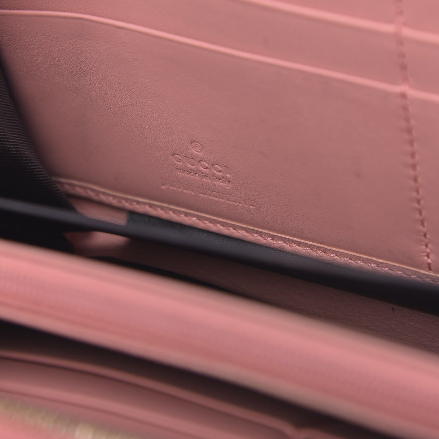 Lambskin GG Bow Zip Around Wallet Light Pink