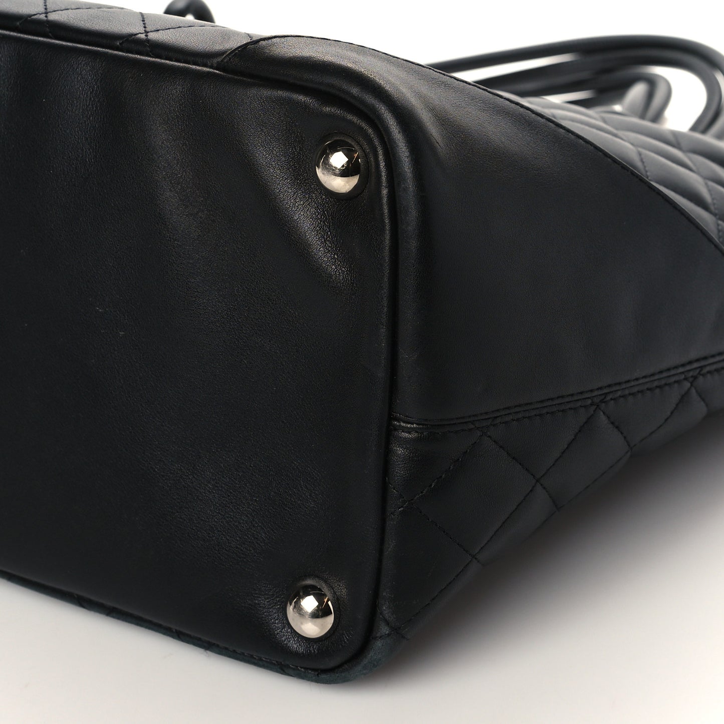 Calfskin Quilted Large Cambon Tote Black
