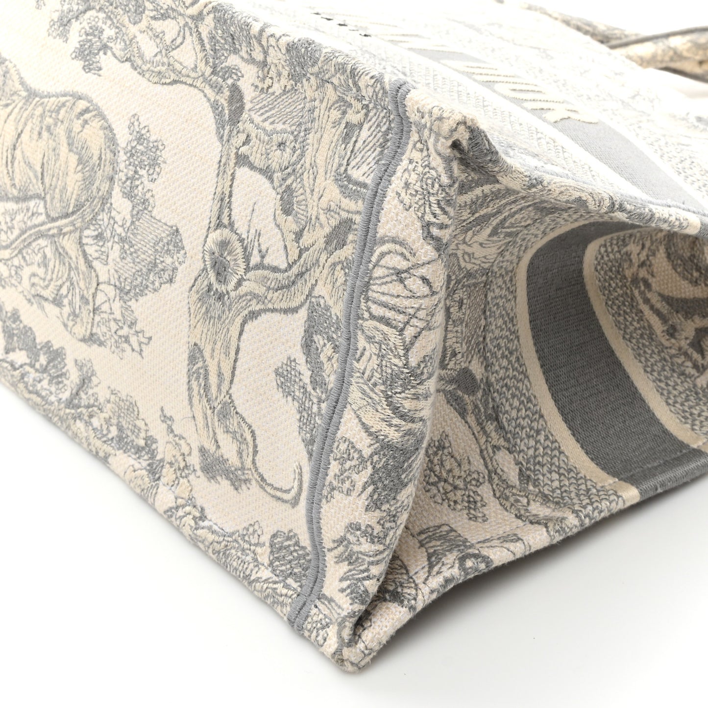 Canvas Embroidered Medium Dioriviera Toile De Jouy Book Tote Gray