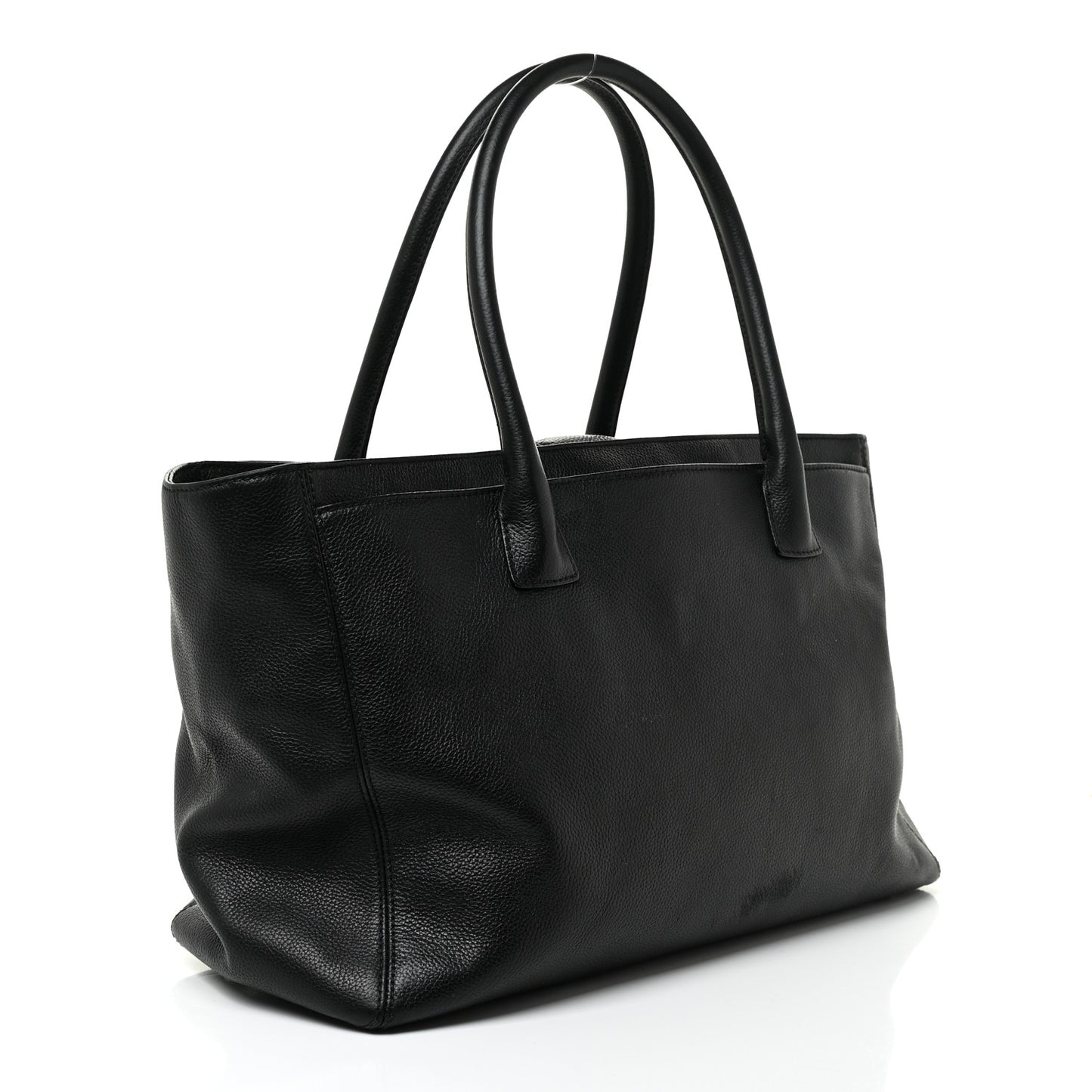 Calfskin Cerf Executive Shopper Tote Black