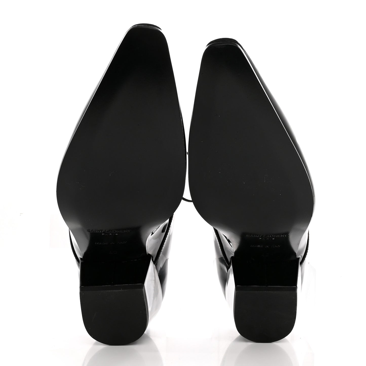 Patent Calfskin Theo Lace-Up Ankle Boots 40 Black