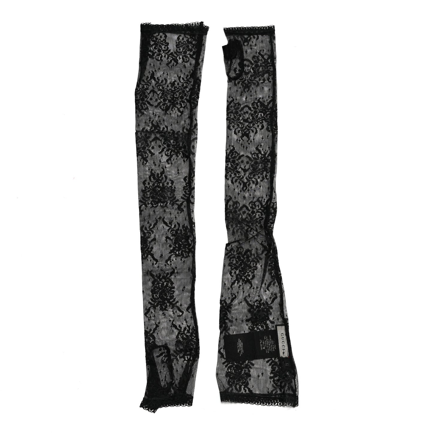 Lace Fingerless Gloves 7.5 Black