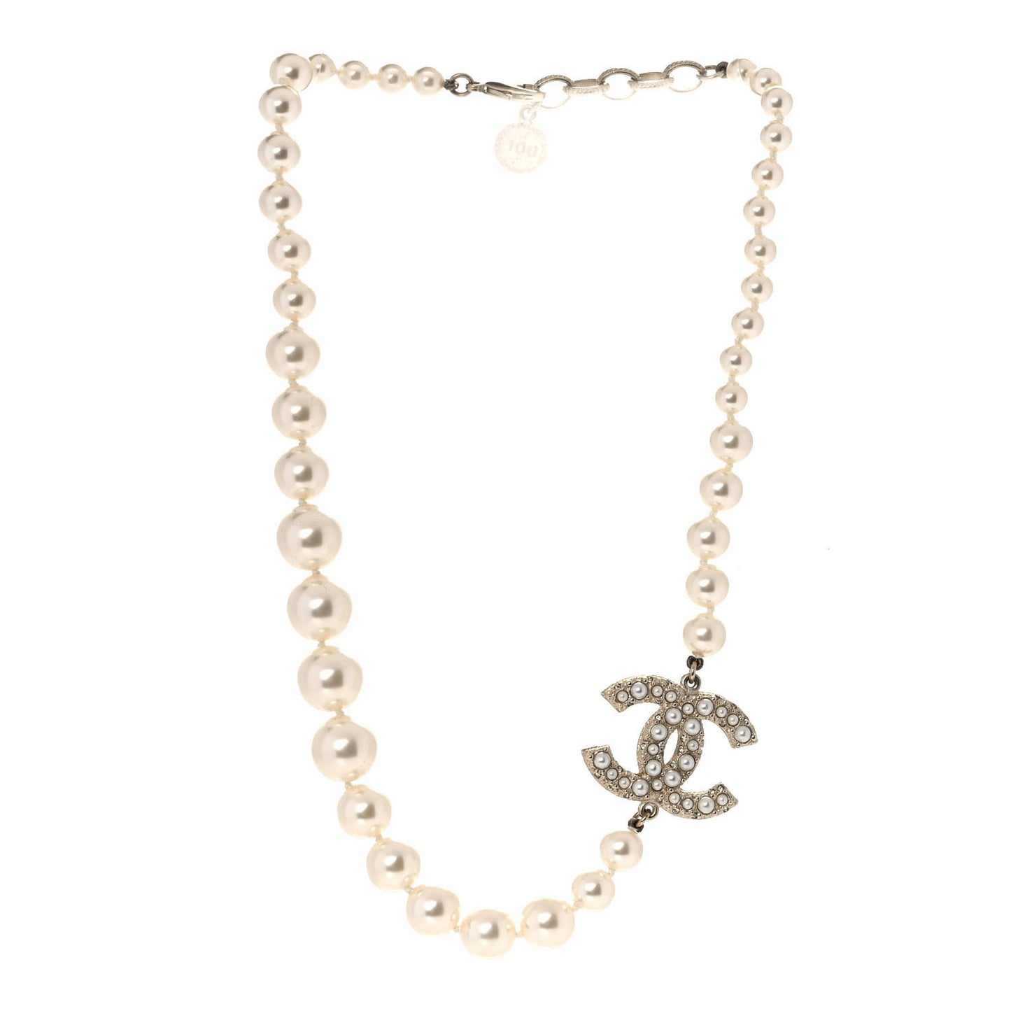 Pearl CC 100th Anniversary Necklace Light Gold