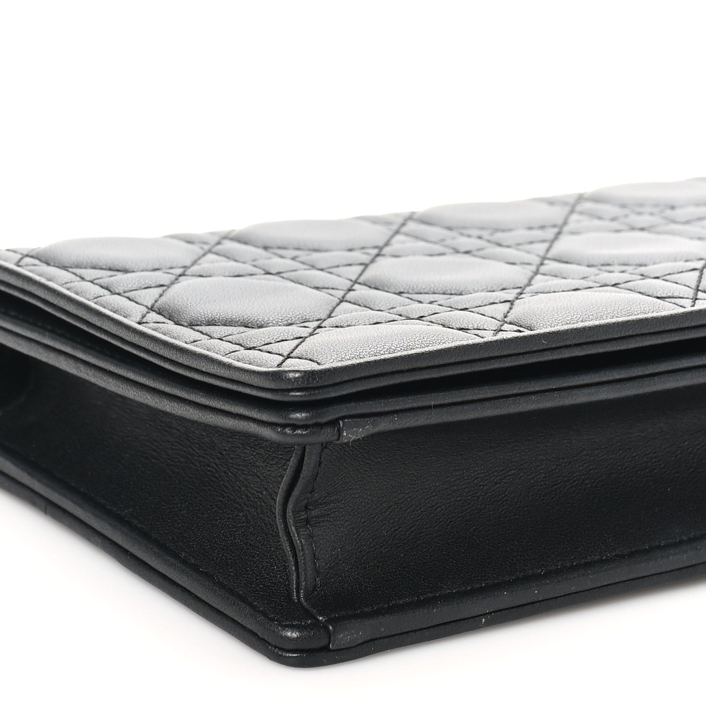 Lambskin Cannage Lady Dior Pouch Black
