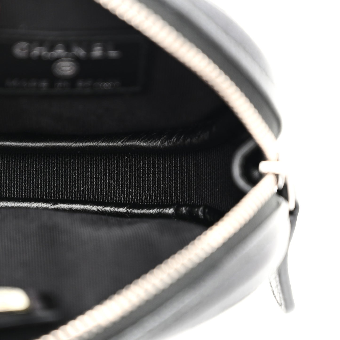 Iridescent Caviar Quilted Zip Around Classic Coin Purse Black