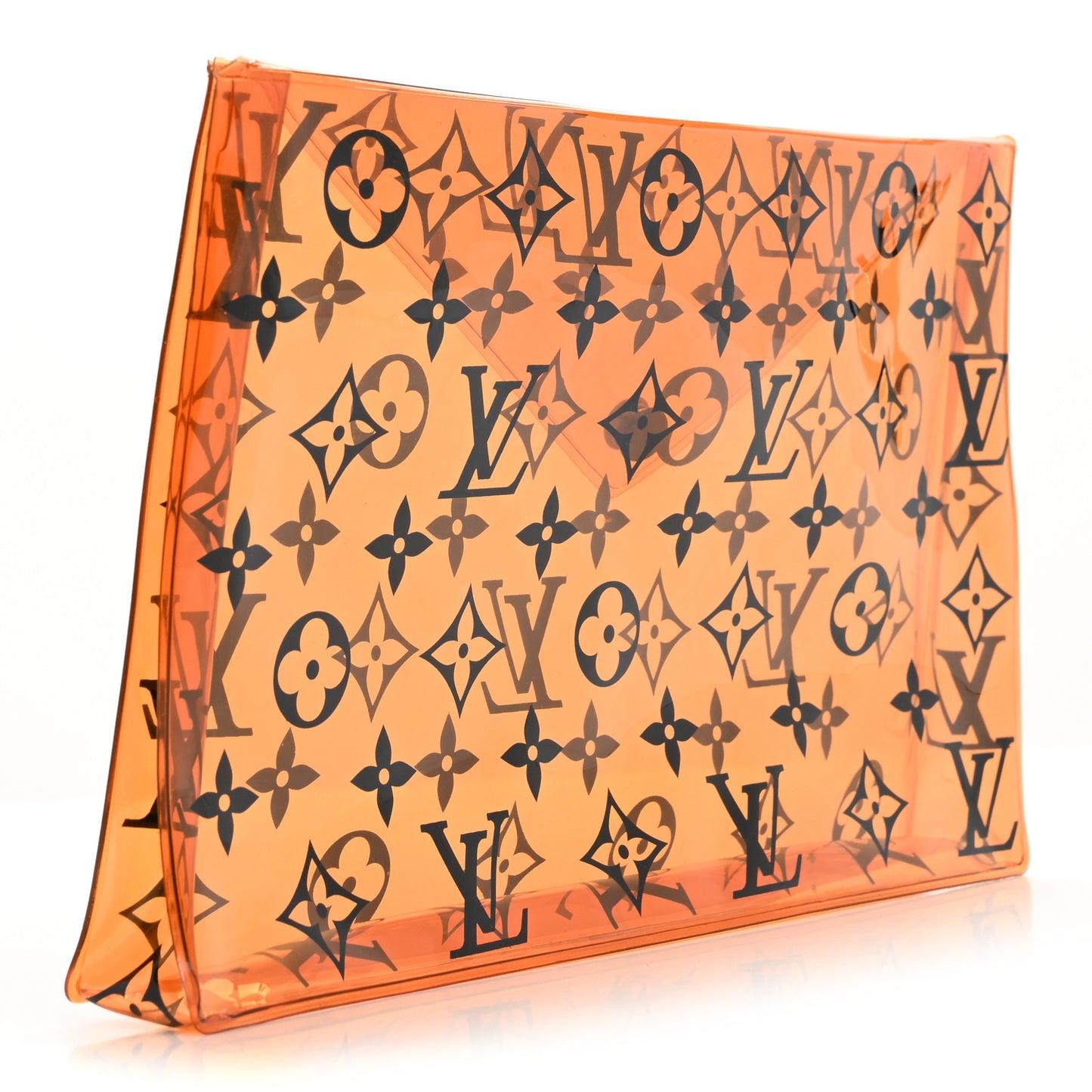 PVC Monogram Printed Envelope Pouch Orange